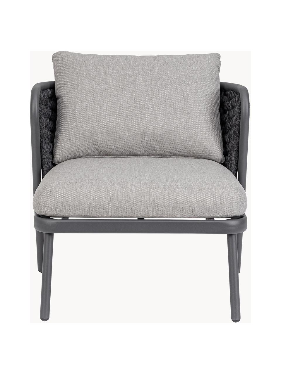 Fauteuil de jardin Harlow, Tissu gris clair, anthracite, larg. 74 x prof. 77 cm