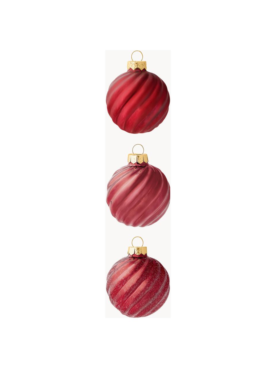 Weihnachtskugeln Gabriela, 3er-Set, Glas, Goldfarben, Ø 6 x H 6 cm