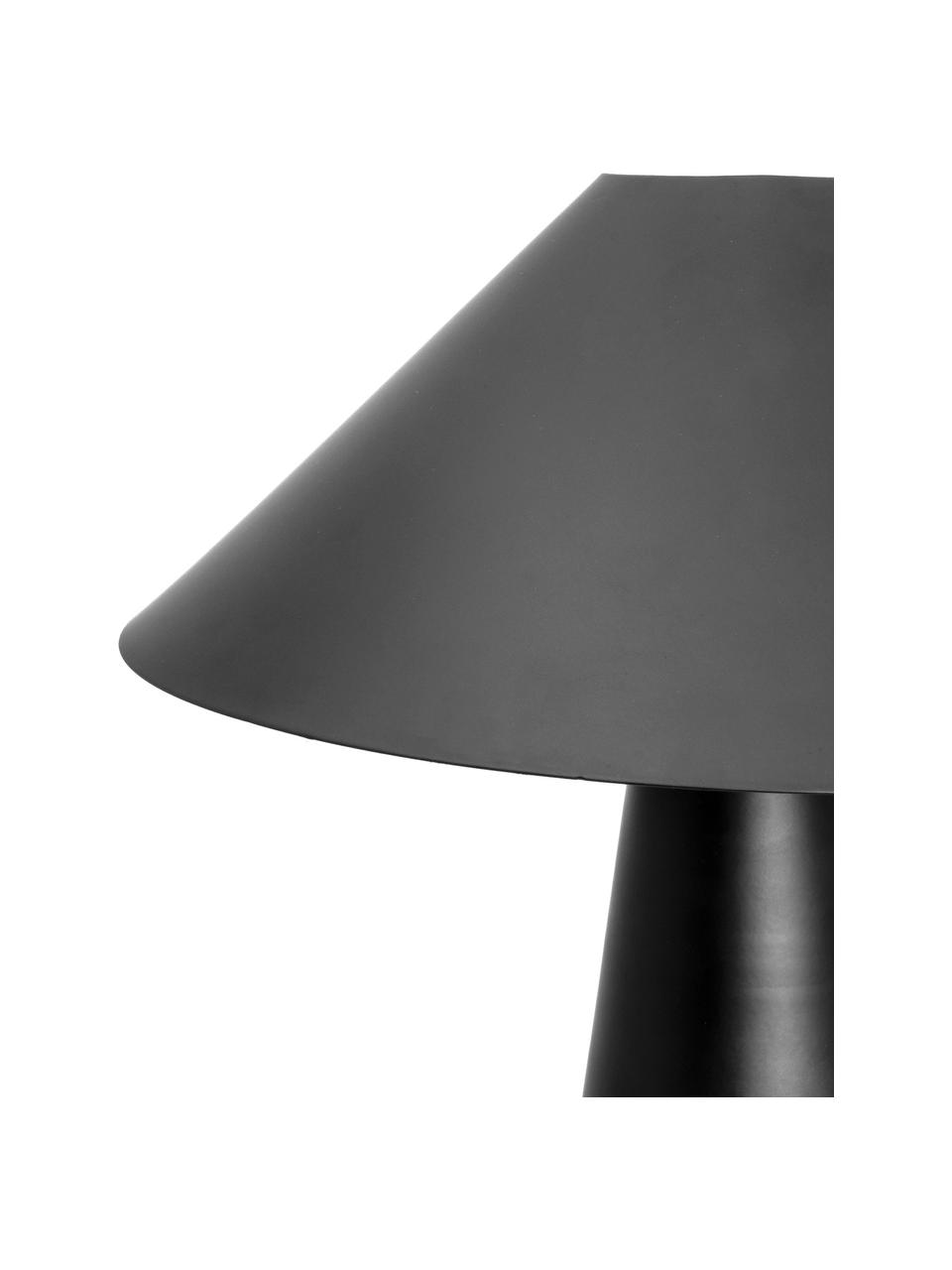 Lámpara de mesa de diseño Cannes, Pantalla: metal recubierto, Cable: plástico, Negro, Ø 30 x Al 47 cm
