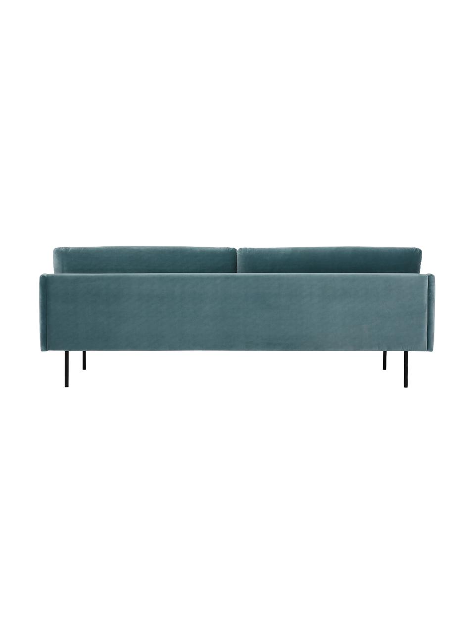 Samt-Sofa Moby (3-Sitzer), Bezug: Samt (Hochwertiger Polyes, Gestell: Massives Kiefernholz, FSC, Samt Petrol, B 220 x T 95 cm