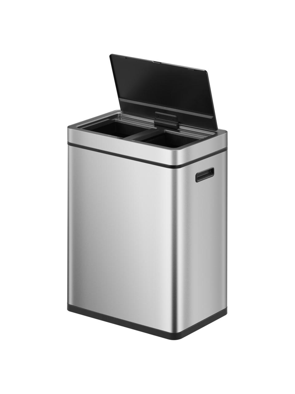Pattumiera con funzione sensore Mirage, 2x30 L, Contenitore: acciaio inossidabile spaz, Argentato, Larg. 49 x Prof. 31 cm, 60 L