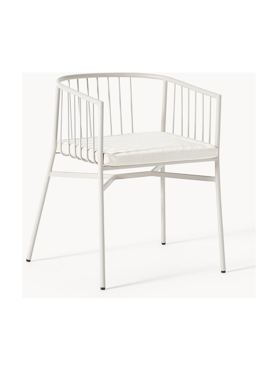 Záhradná stolička s opierkami Connor, Lomená biela, Š 58 x H 55 cm