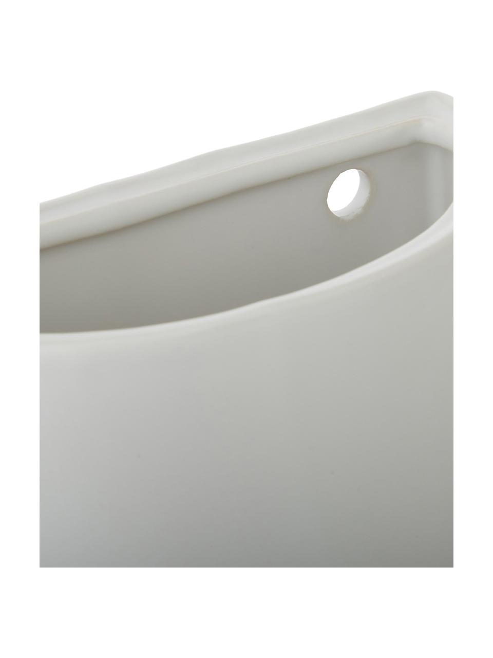 Portavaso da parete in ceramica Oval, Ceramica, Bianco, Larg. 15 x Alt. 19 cm