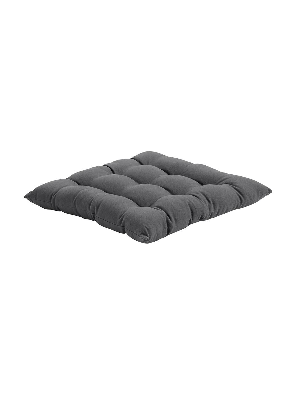 Cuscino sedia in cotone grigio scuro Ava, Rivestimento: 100% cotone, Grigio scuro, Larg. 40 x Lung. 40 cm