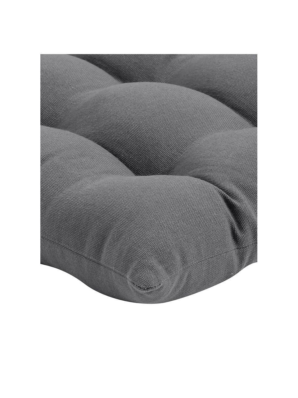 Cojín para silla de algodón Ava, Funda: 100% algodón, Gris oscuro, An 40 x L 40 cm