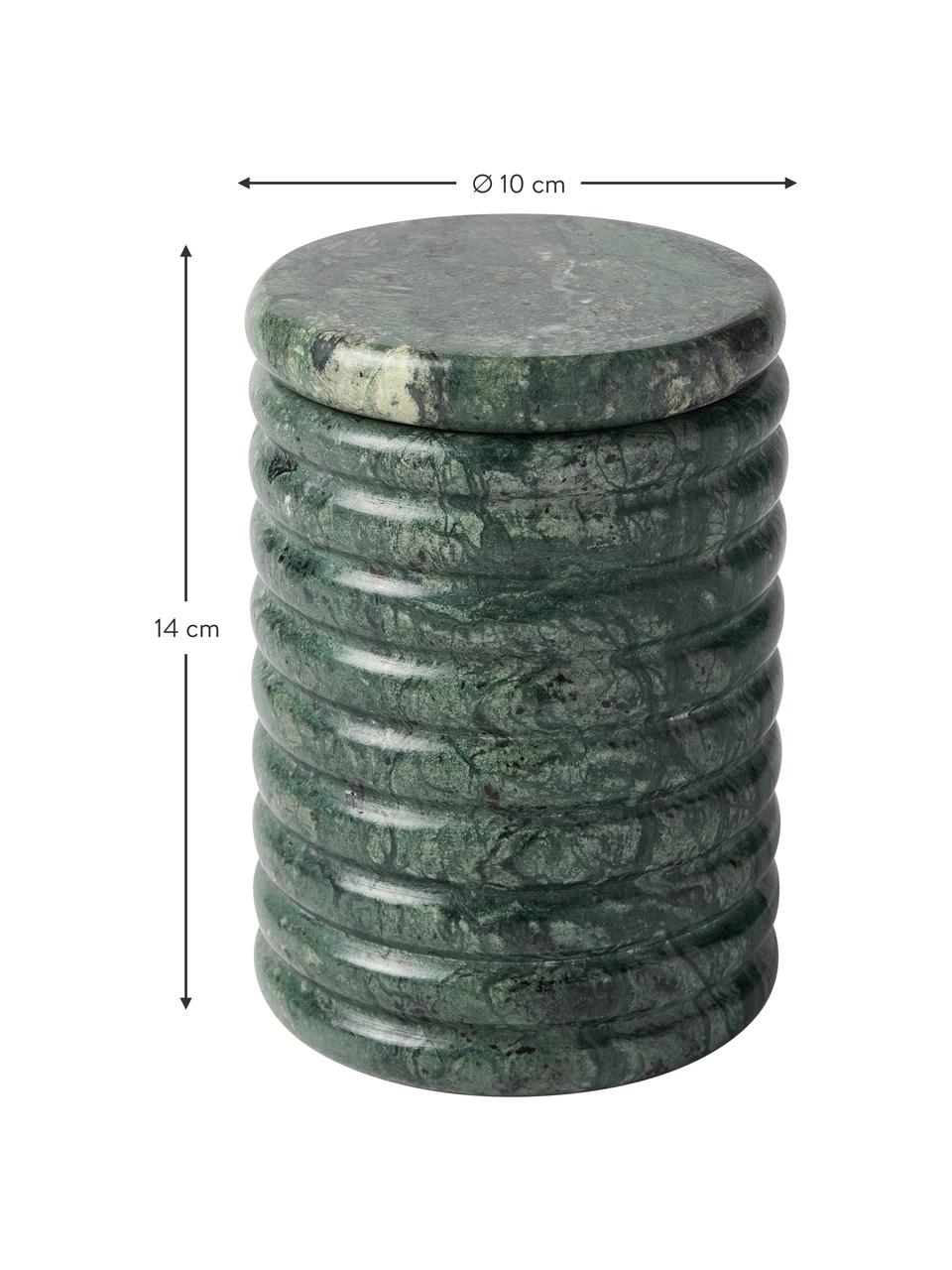 Mramorová dóza Orta, Mramor, Zelená, mramorovaná, Ø 10 cm, V 14 cm