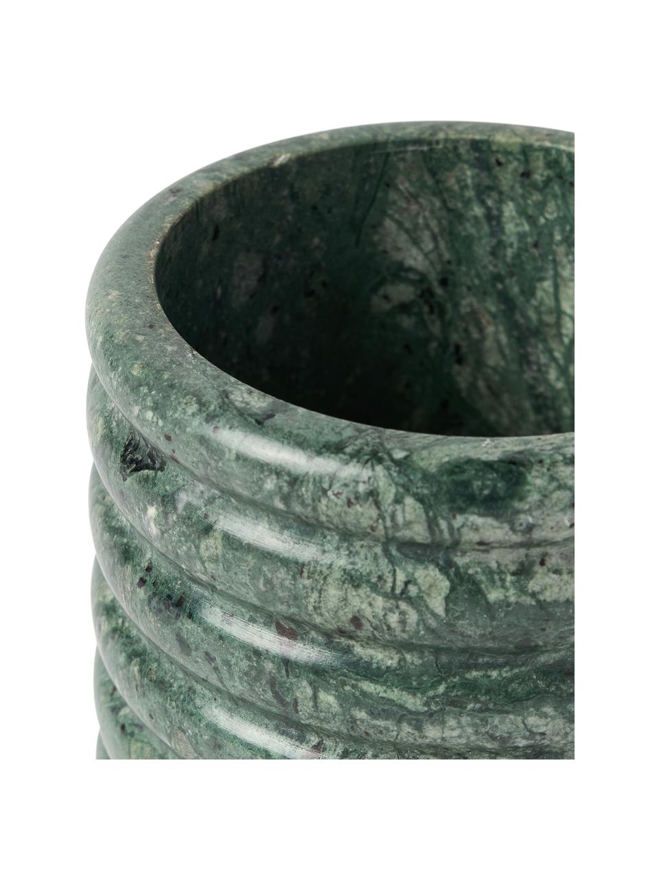 Contenitore in marmo Orta, Marmo, Verde marmorizzato, Ø 10 x Alt. 14 cm
