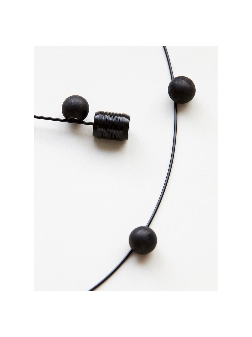 Fotodisplay Cable in zwart, Metaal, magneten, hout, Zwart, L 150 cm