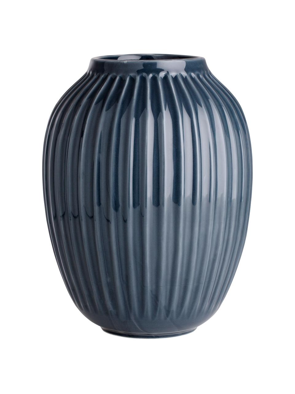 Handgefertigte Design-Vase Hammershøi, Porzellan, Anthrazit, Ø 20 x H 25 cm