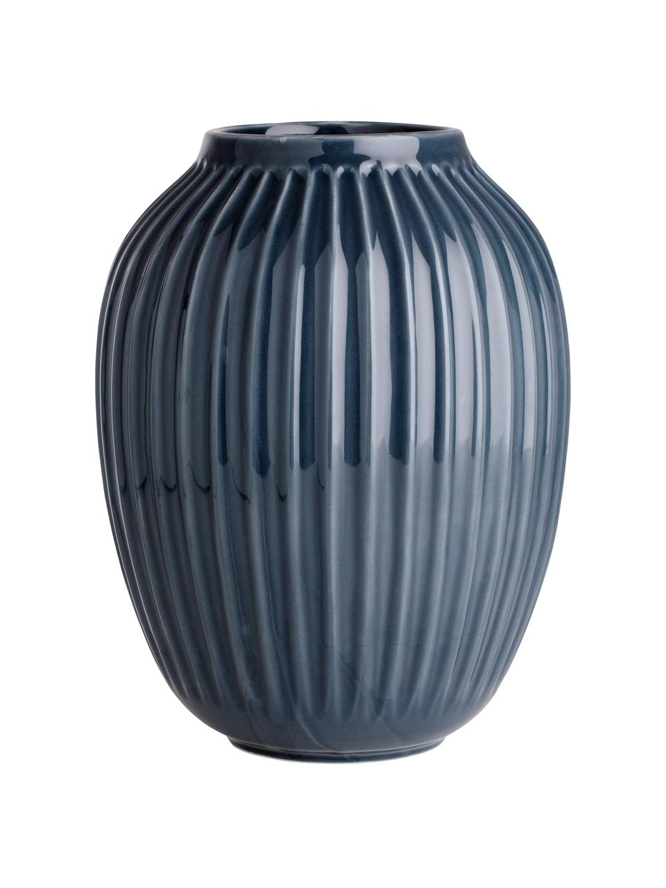 Vaso di design fatto a mano Hammershøi, Porcellana, Antracite, Ø 20 x Alt. 25 cm