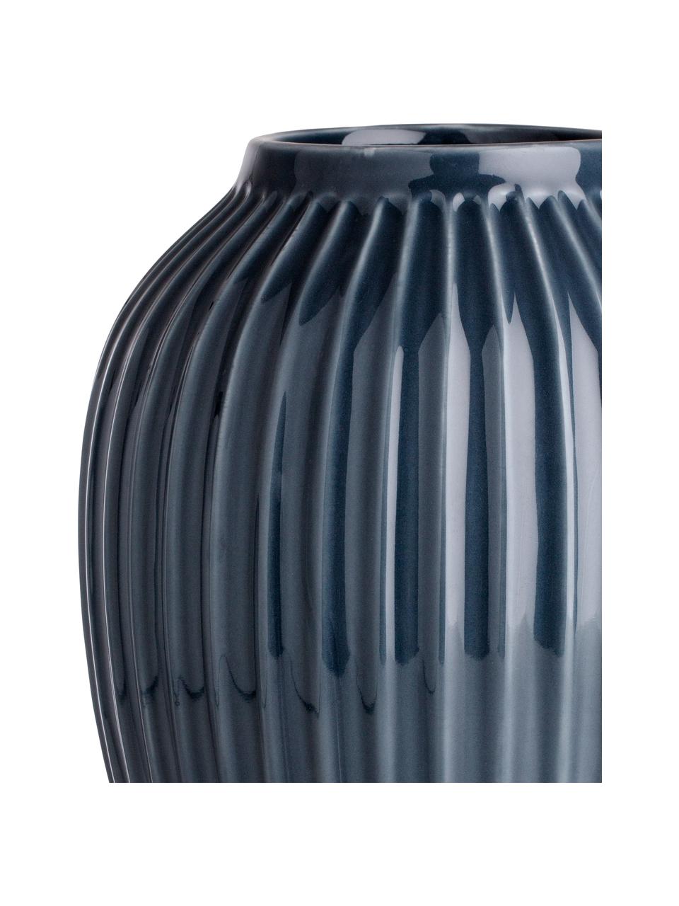 Vaso di design fatto a mano Hammershøi, Porcellana, Antracite, Ø 20 x Alt. 25 cm