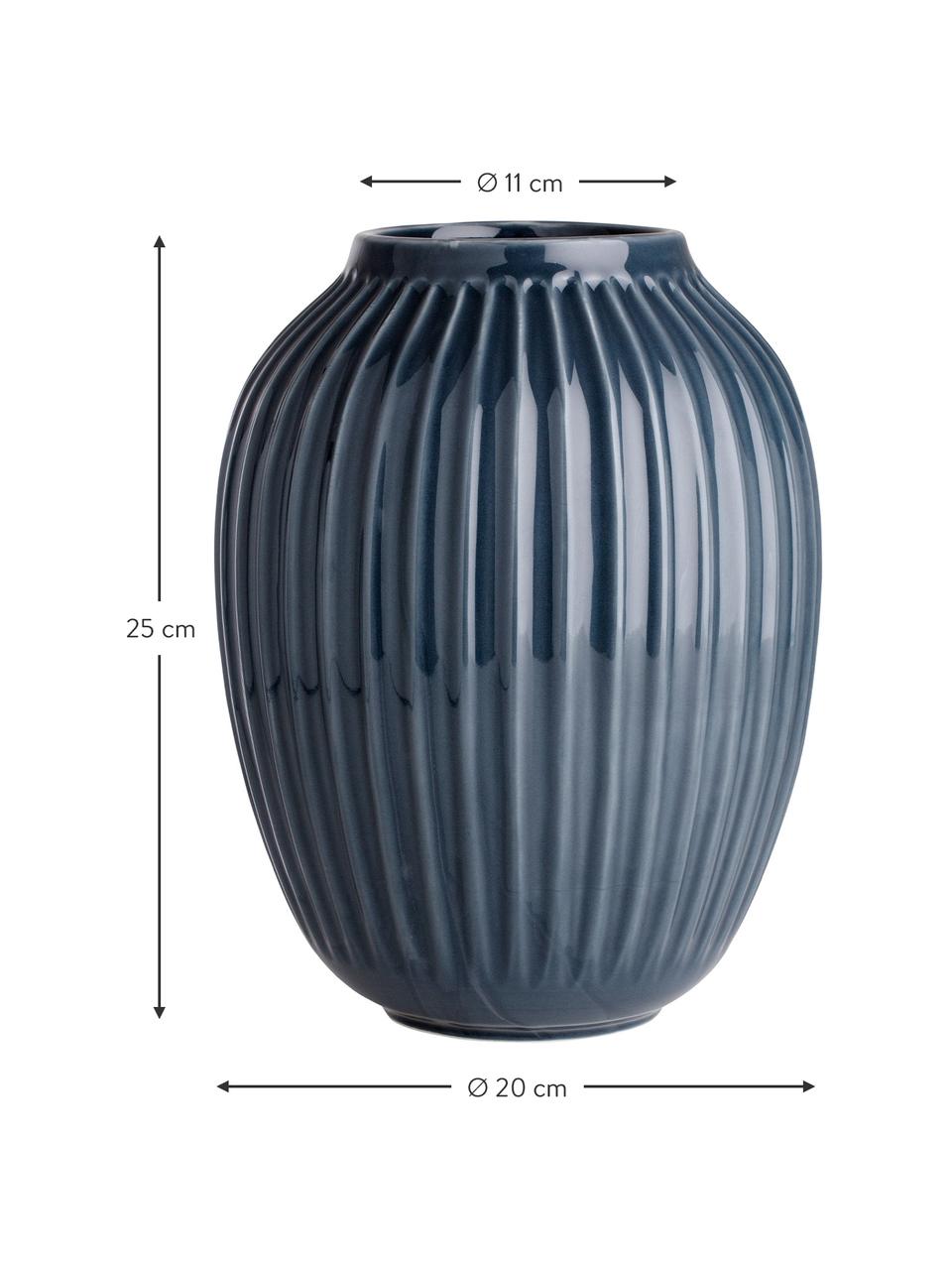 Handgefertigte Design-Vase Hammershøi, Porzellan, Anthrazit, Ø 20 x H 25 cm