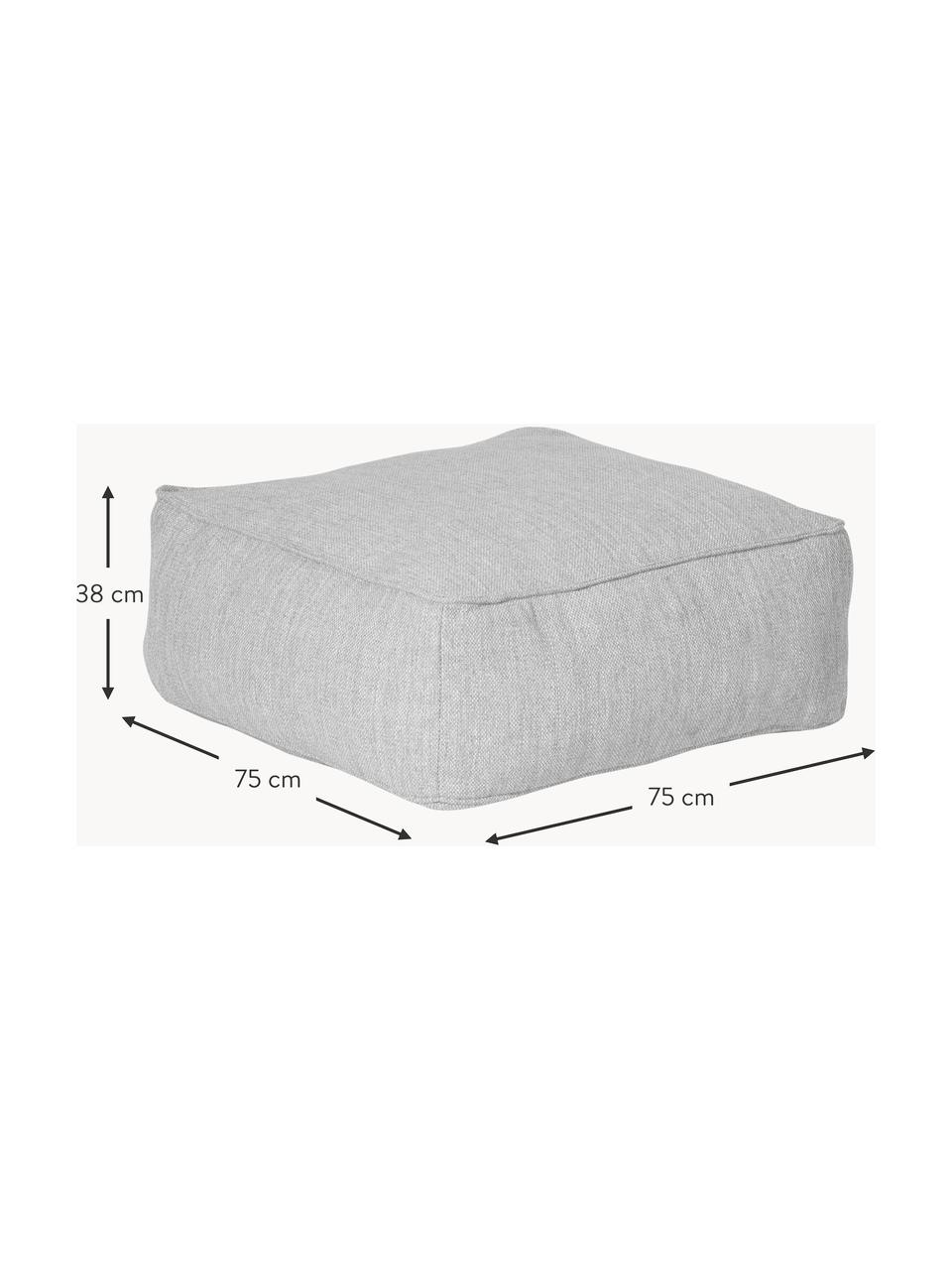 Outdoor-Pouf Grow, Bezug: 100 % Polyester, wetterfe, Webstoff Hellgrau, B 75 x H 38 cm