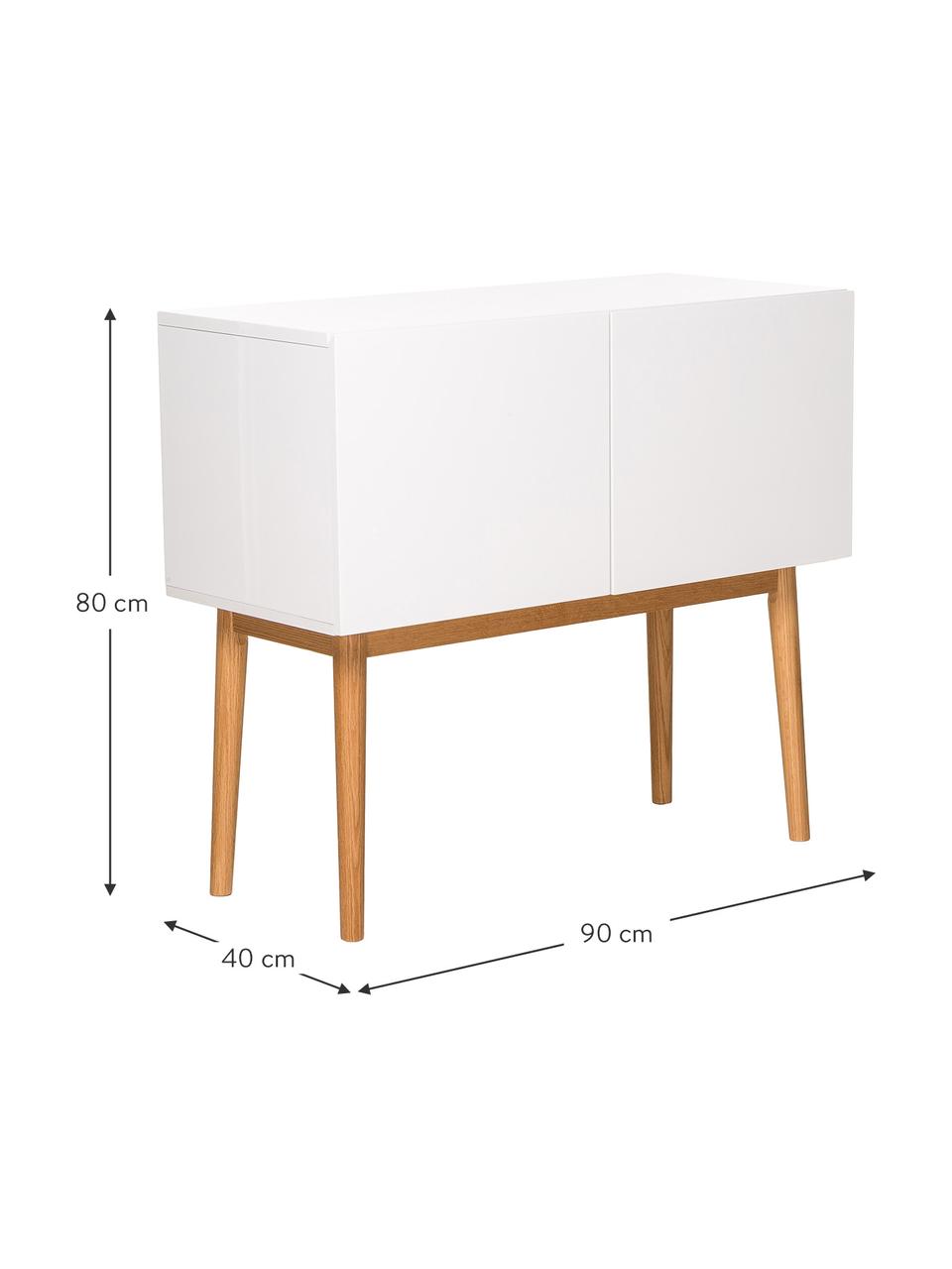 volwassene atomair Gezond eten Kleine dressoir High on Wood in wit hoogglans | Westwing