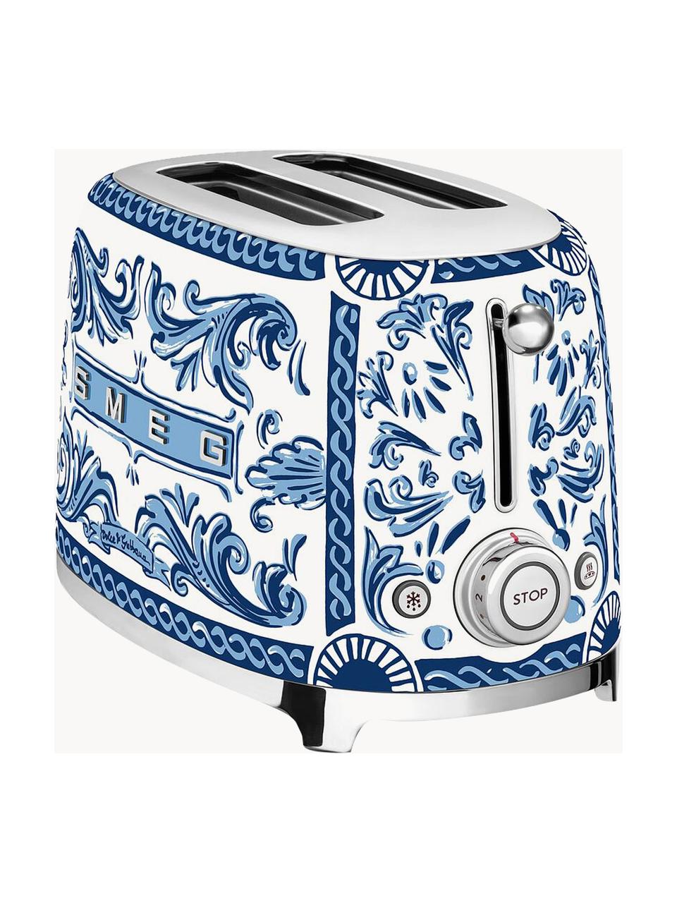 Kompakt Toaster Dolce & Gabbana - Blu Mediterraneo, Edelstahl, Blau, Weiß, B 31 x T 20 cm