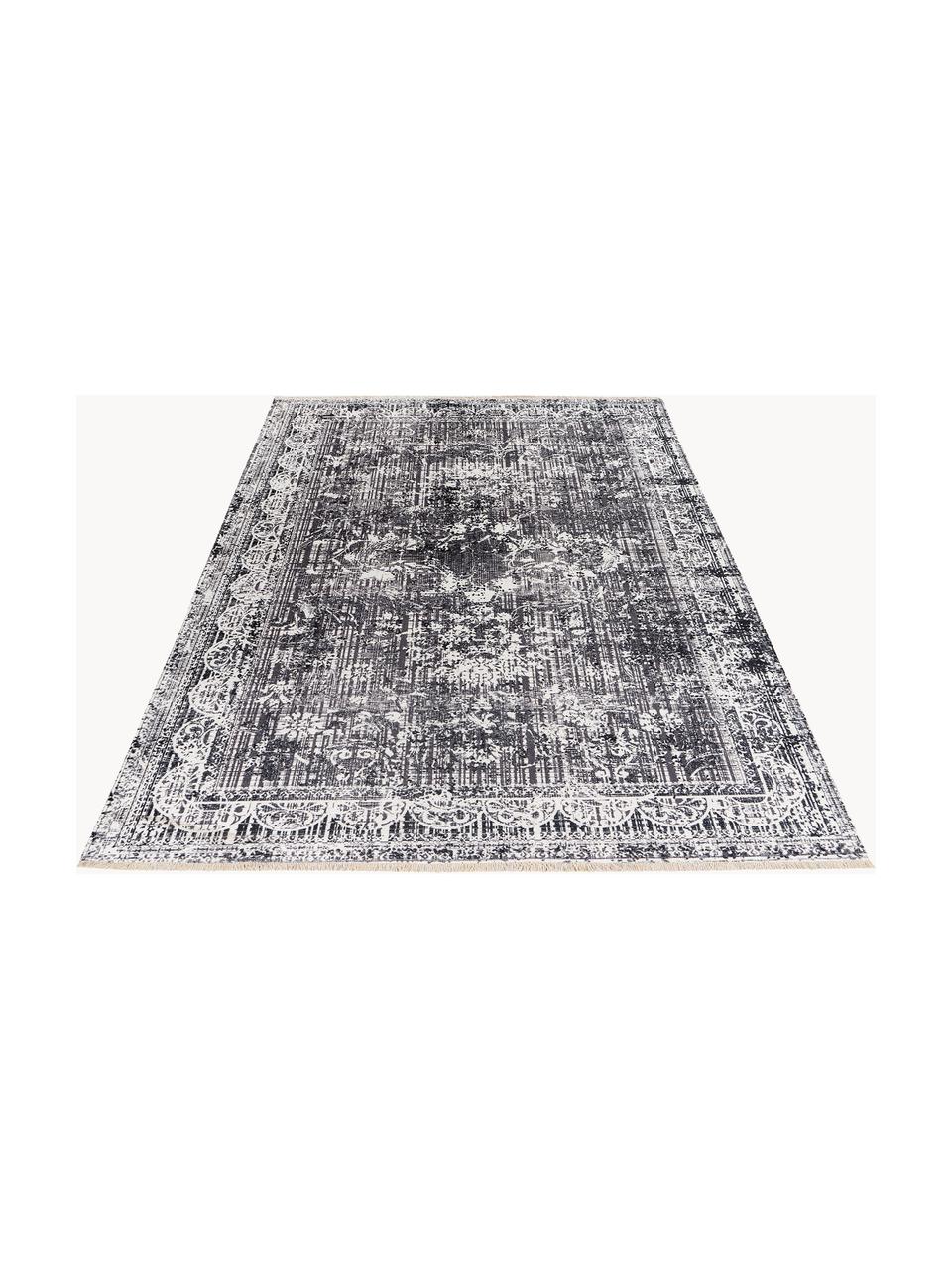 Interiérový a exteriérový koberec s třásněmi Valencia, 100 % polyester, Odstíny šedé, Š 80 cm, D 150 cm (velikost XS)