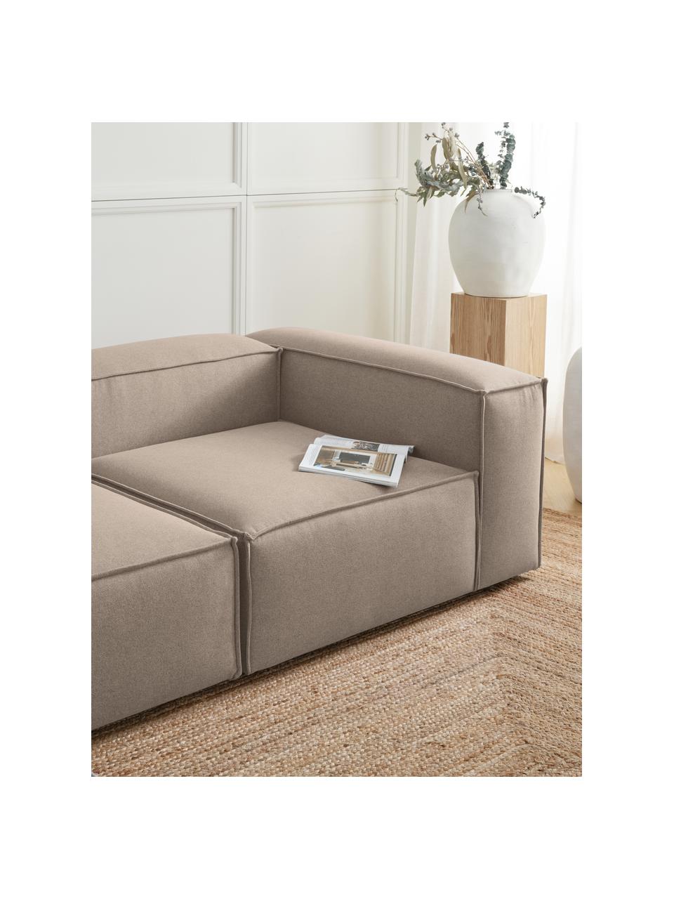 Módulo de esquina sofá Lennon, Tapizado: 100% poliéster Alta resis, Estructura: madera contrachapada de p, Patas: plástico Este producto es, Tejido gris pardo, An 119 x F 119 cm, chaise longue izquierda