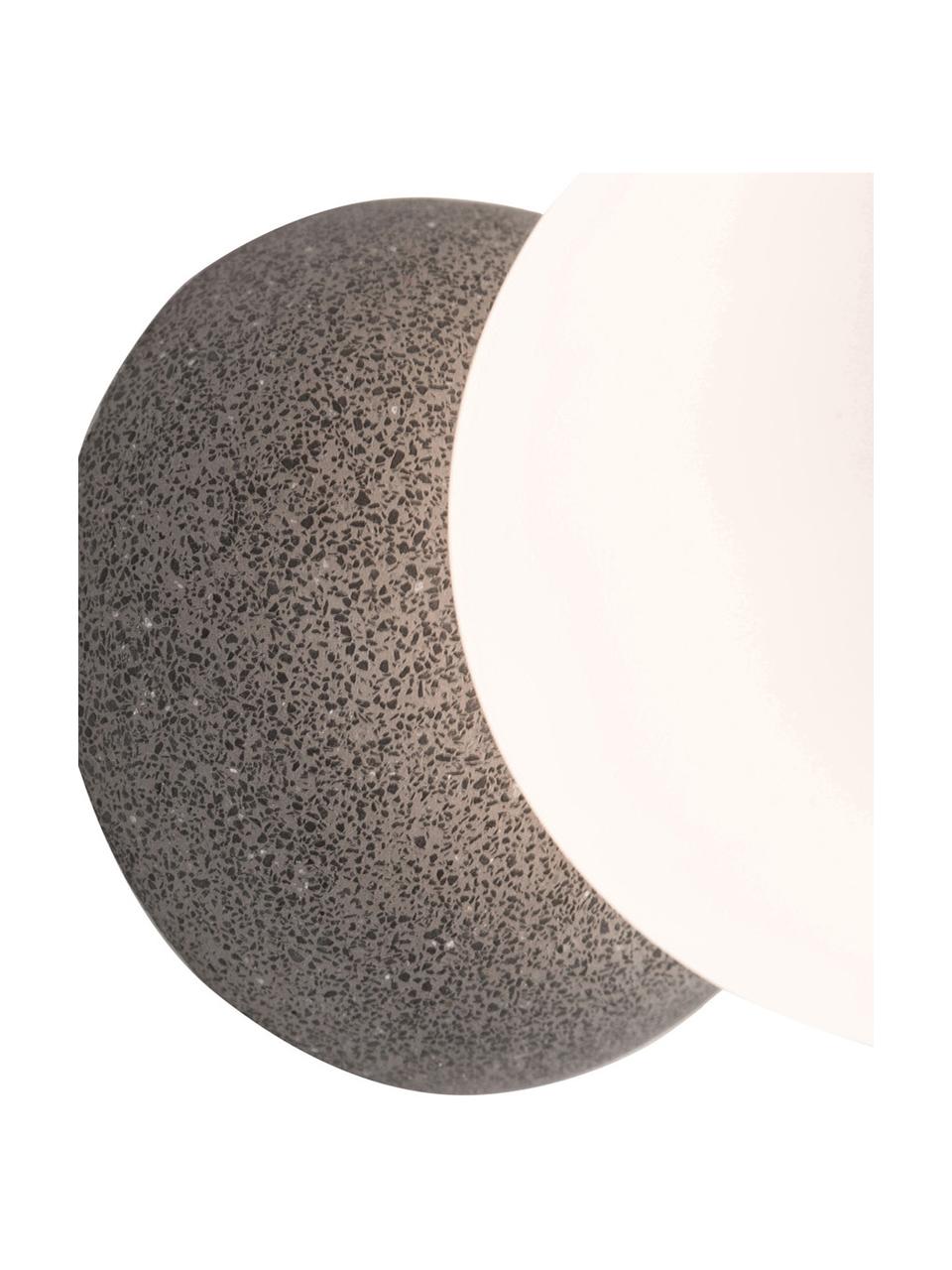 Wand- en plafondlamp Zero van beton, Lampenkap: opaalglas, Grijs, wit, Ø 10 x D 14 cm