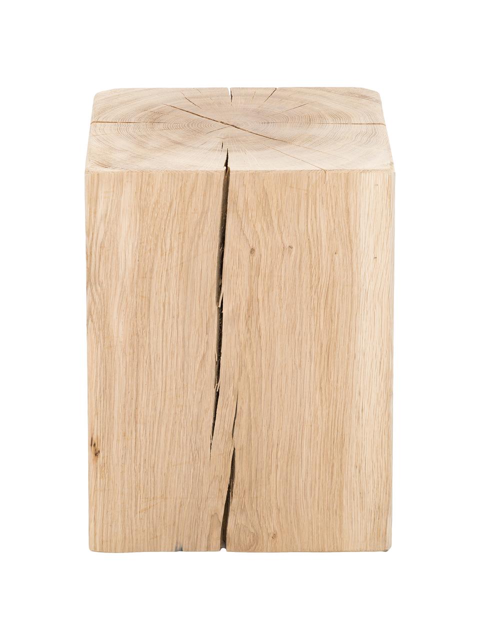 Tabouret bois de chêne massif Block, Bois de chêne, Bois de chêne, larg. 29 x haut. 40 cm