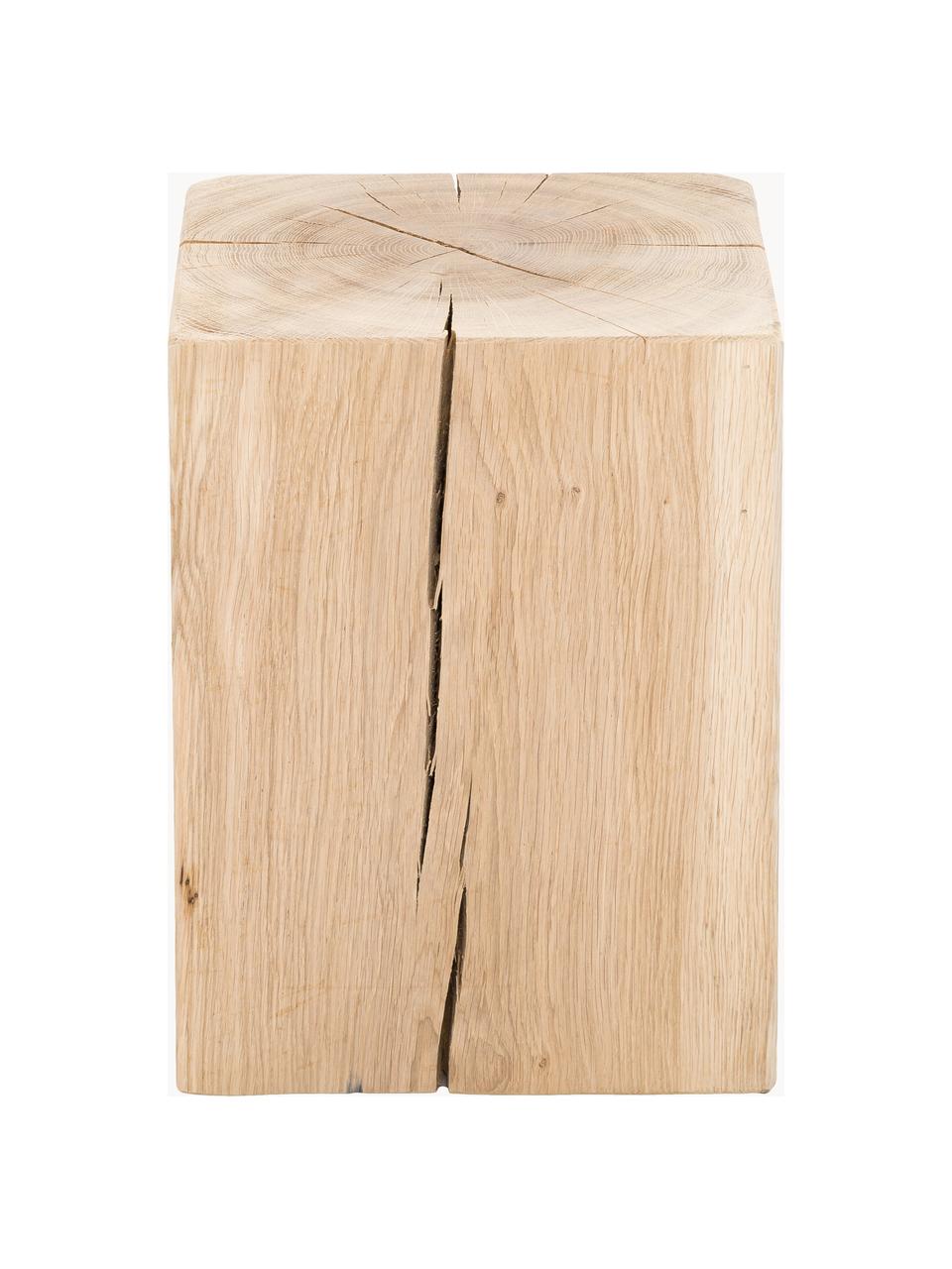 Tabouret en bois de chêne massif Block, Bois de chêne, Bois de chêne, larg. 29 x haut. 40 cm