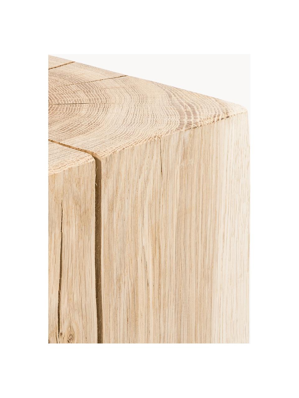 Tabouret en bois de chêne massif Block, Bois de chêne, Bois de chêne, larg. 29 x haut. 40 cm