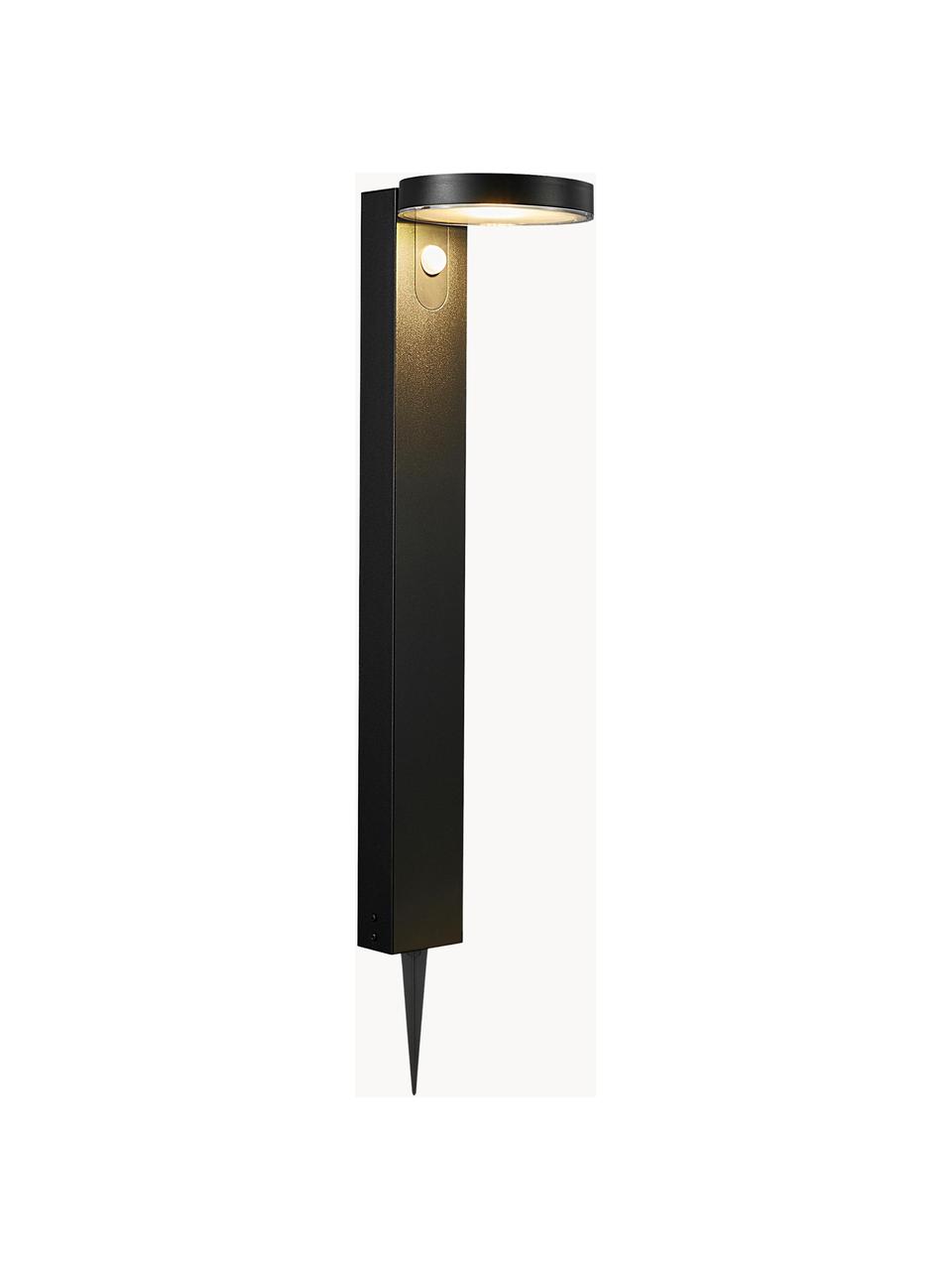 Lámpara solar de suelo Rica, con sensor de movimiento, Pantalla: plástico, Negro, An 15 x Al 60 cm