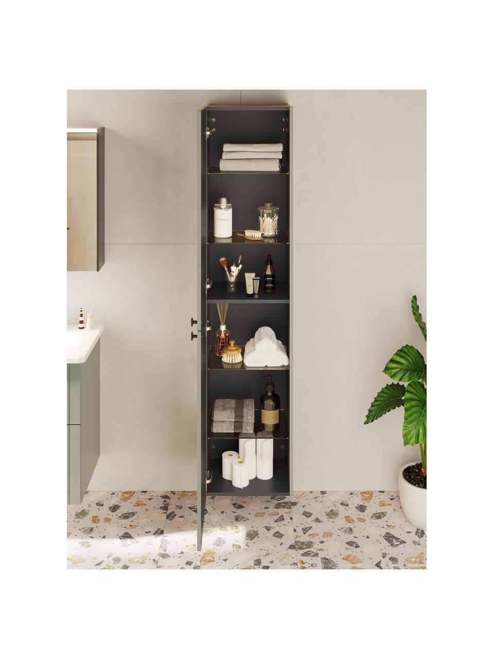 Mueble de baño alto Emil, Verde salvia, An 40 x Al 180 cm