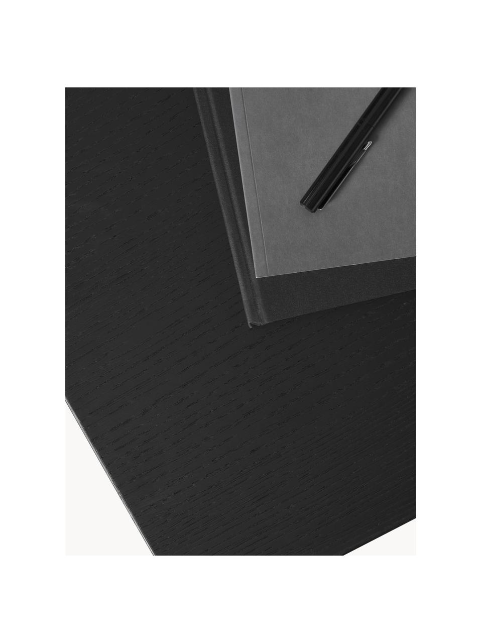Holz-Couchtisch Toni, Mitteldichte Holzfaserplatte (MDF) mit Eichenholzfurnier, lackiert, Schwarz, B 100 x T 55 cm