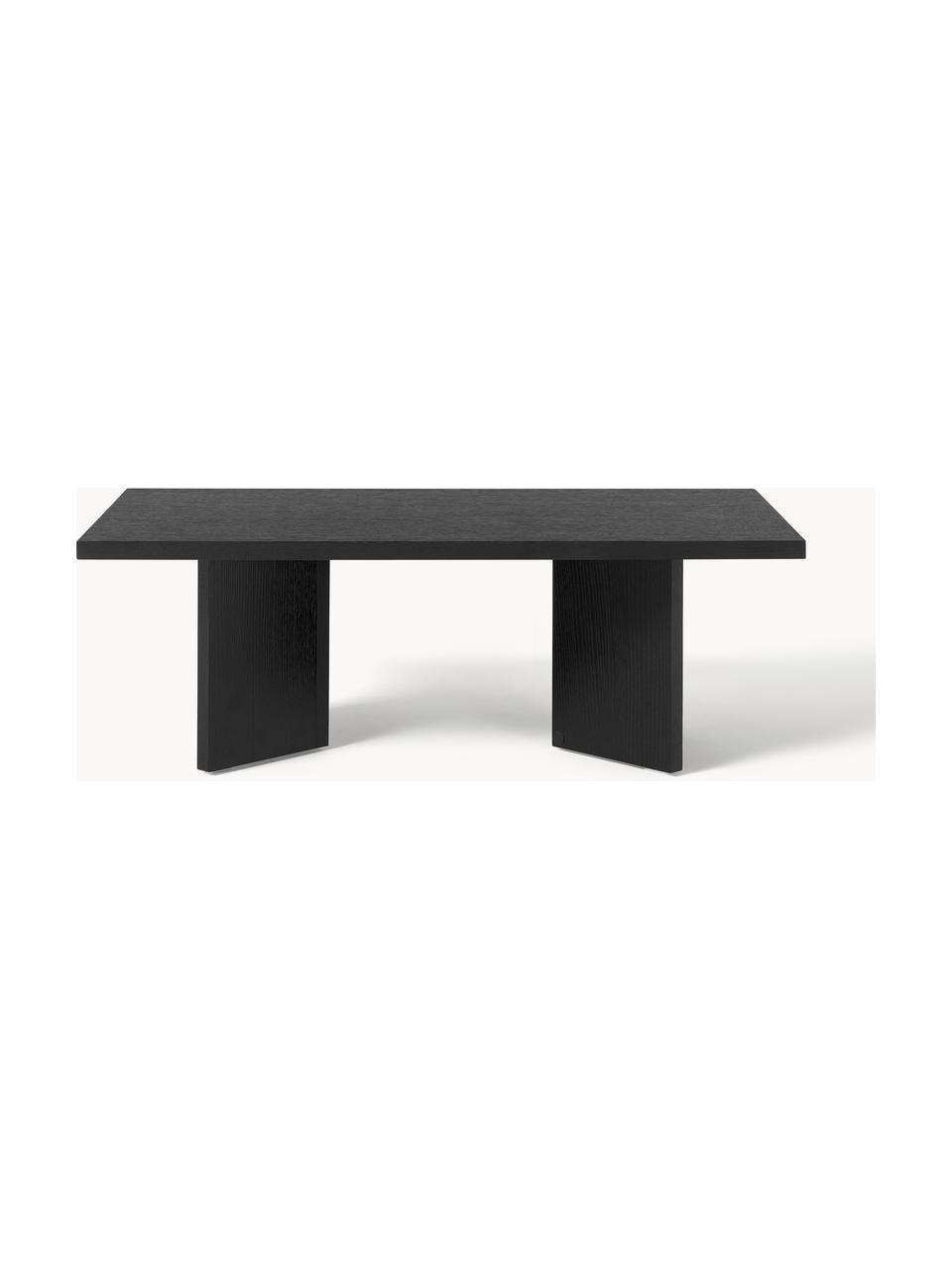 Table basse en bois Toni, MDF avec placage en bois de chêne, laqué, Noir, Ø 100 x haut. 55 cm