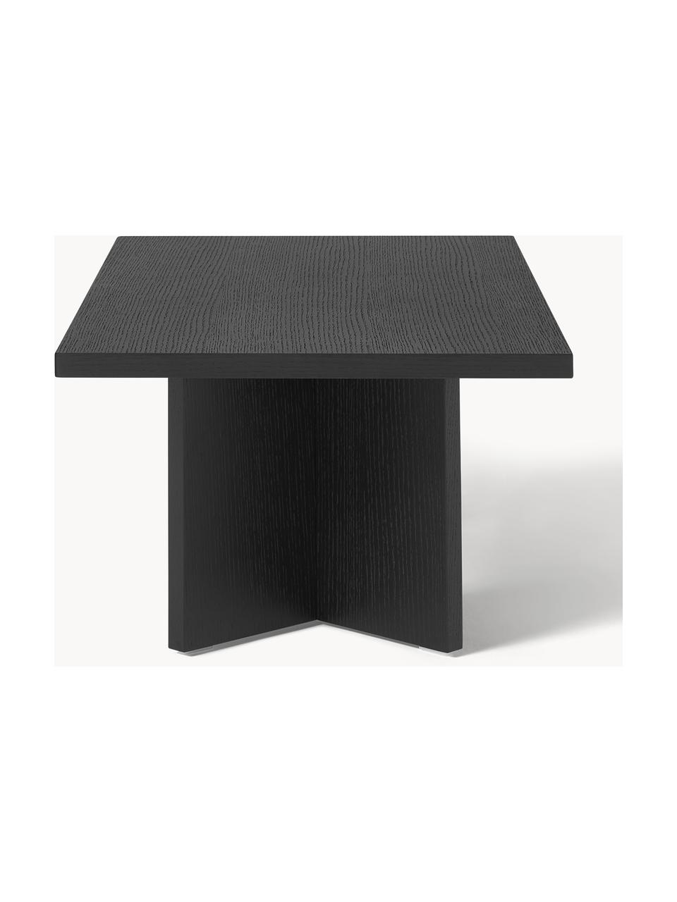 Tavolino da salotto in legno Toni, Pannello MDF (fibra a media densità) con finitura in quercia, verniciato, Finitura in legno di quercia nero verniciato, Larg. 100 x Prof. 55 cm