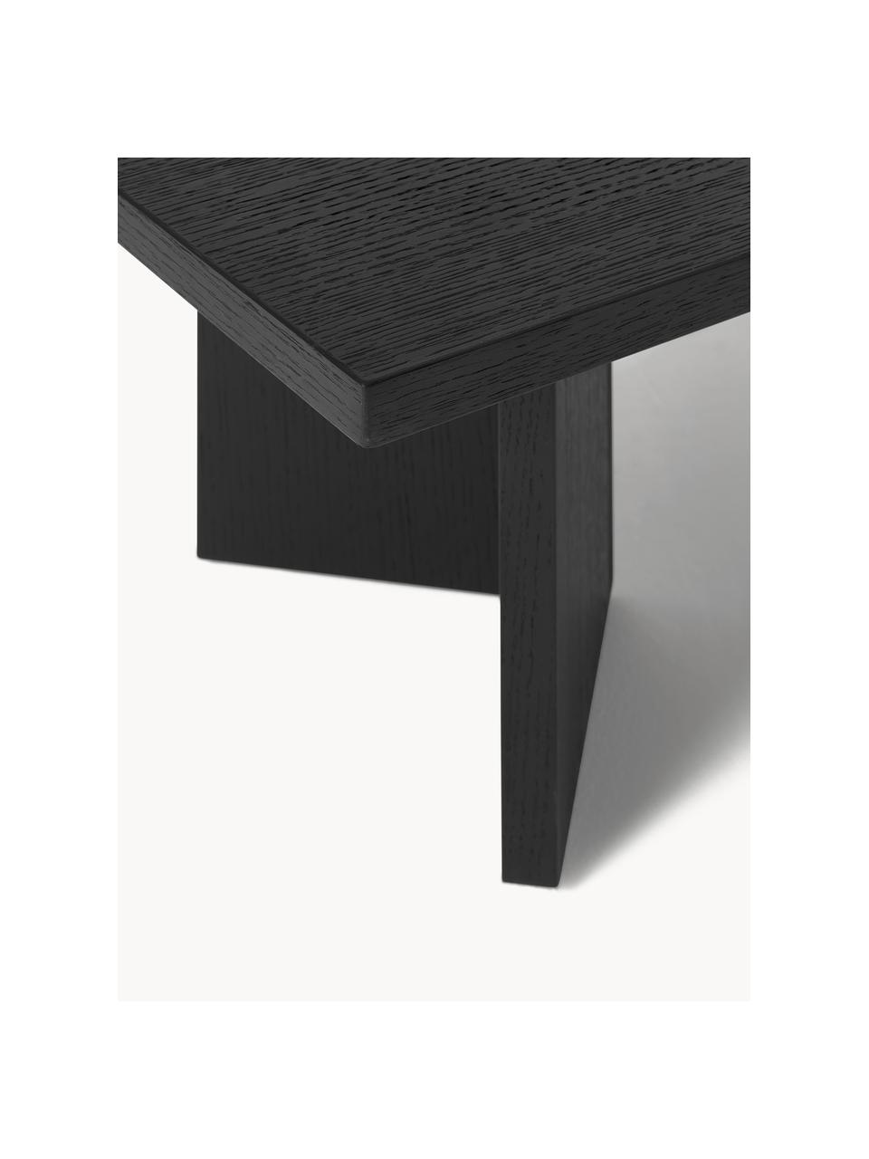 Drevený konferenčný stolík Toni, MDF-doska strednej hustoty s dubovou dyhou, lakovaná, Čierna, Š 100 x D 55 cm