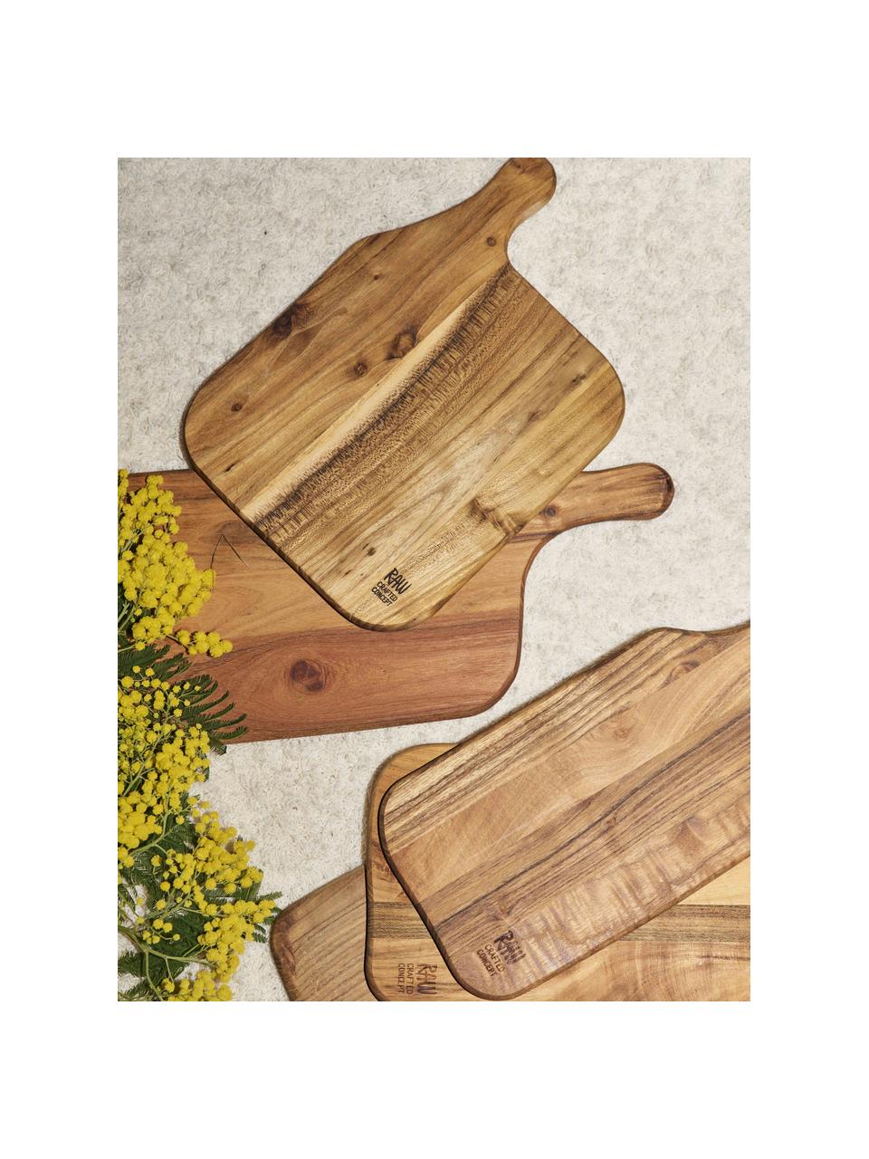 Doska na krájanie z tíkového dreva Raw, Tíkové drevo, Svetlé drevo, Š 43 x H 19 cm