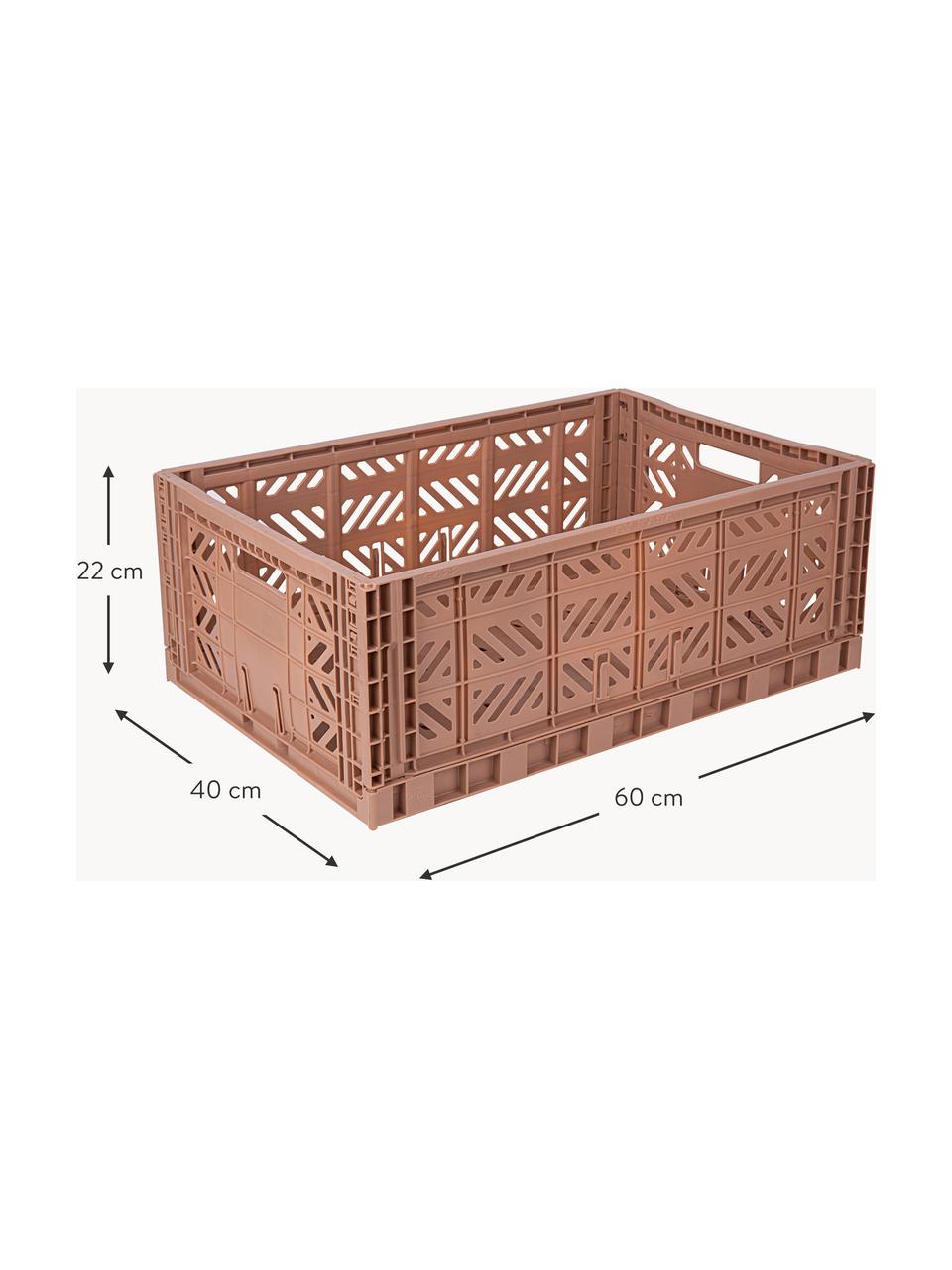 Caisson de rangement pliable Maxi, larg. 60 cm, Plastique, Nougat, larg. 60 x prof. 40 cm