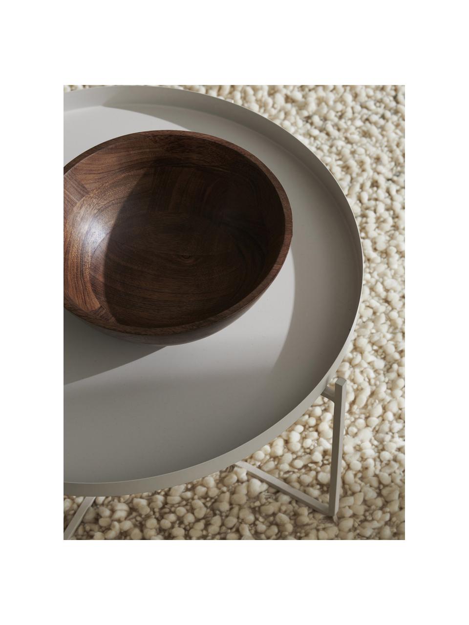 Mesa de centro redonda con bandeja extraíble George, Metal recubierto, Beige, Ø 57 cm