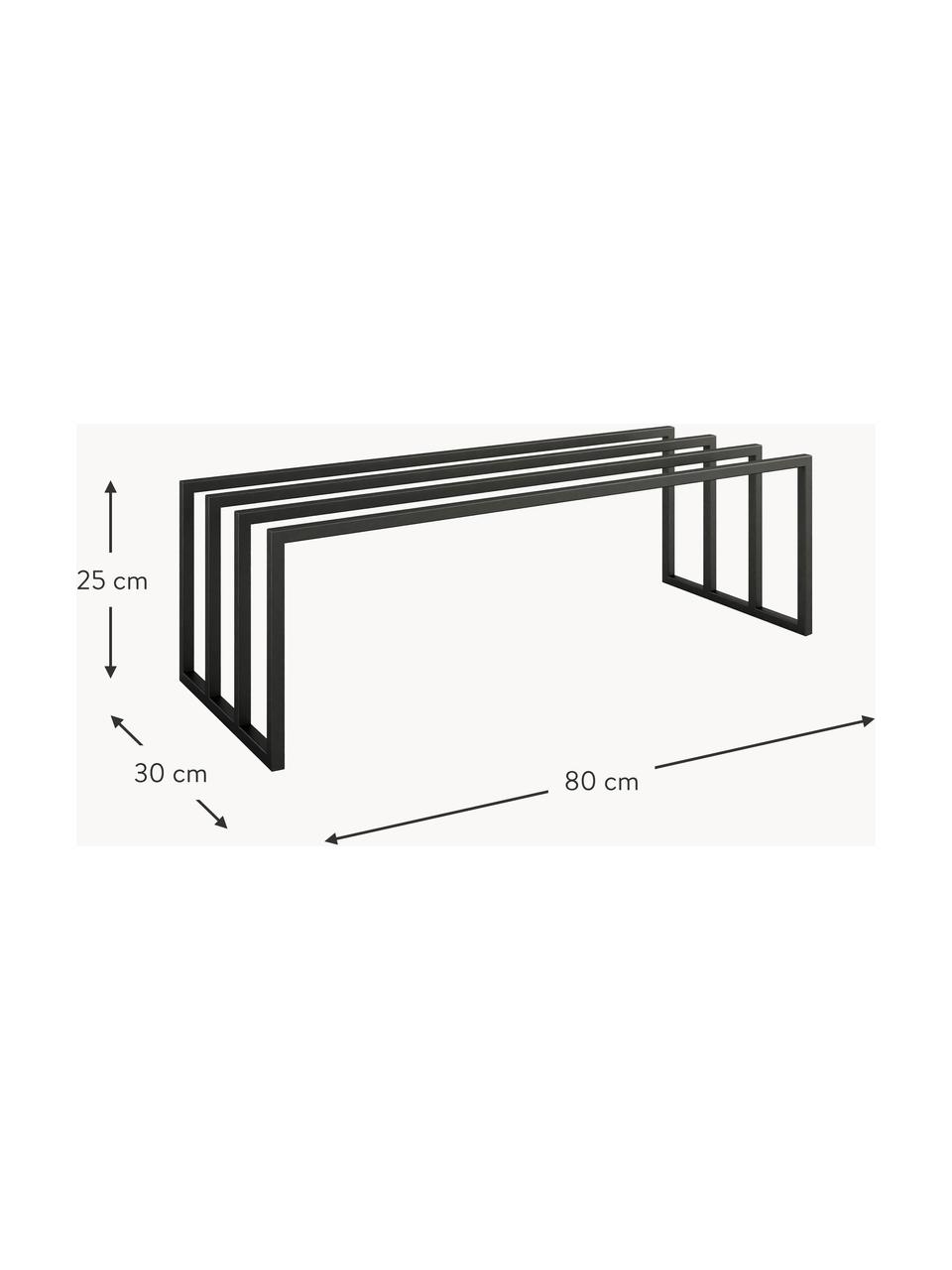 Kovový botník Bovi, Práškově lakovaná ocel, Černá, Š 80 cm, V 25 cm