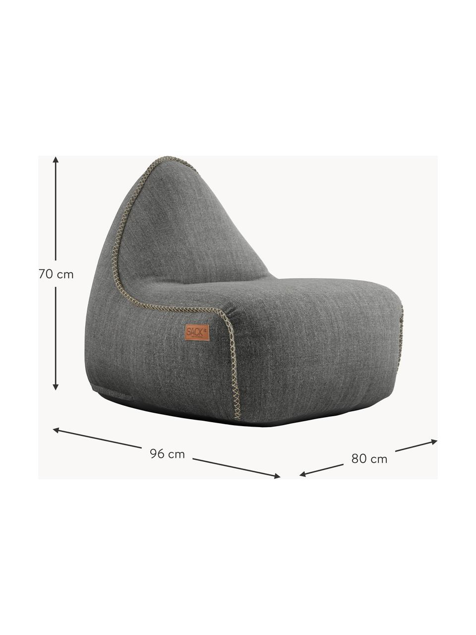 Fauteuil de jardin Cobana, Tissu gris foncé, larg. 80 x prof. 96 cm