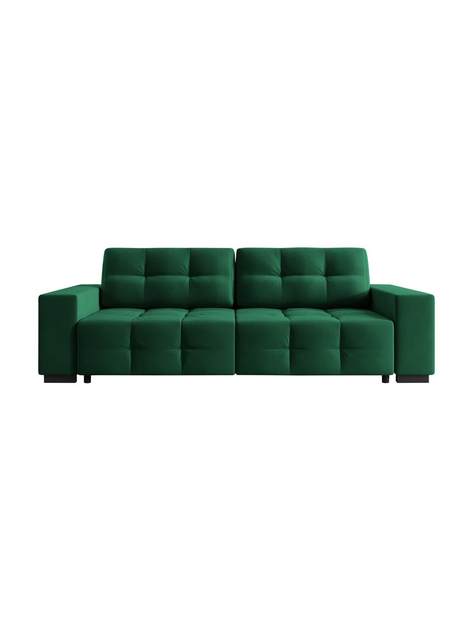 Sofa rozkładana z aksamitu Uvite (3-osobowa), Butelkowy zielony, S 250 x G 106 cm