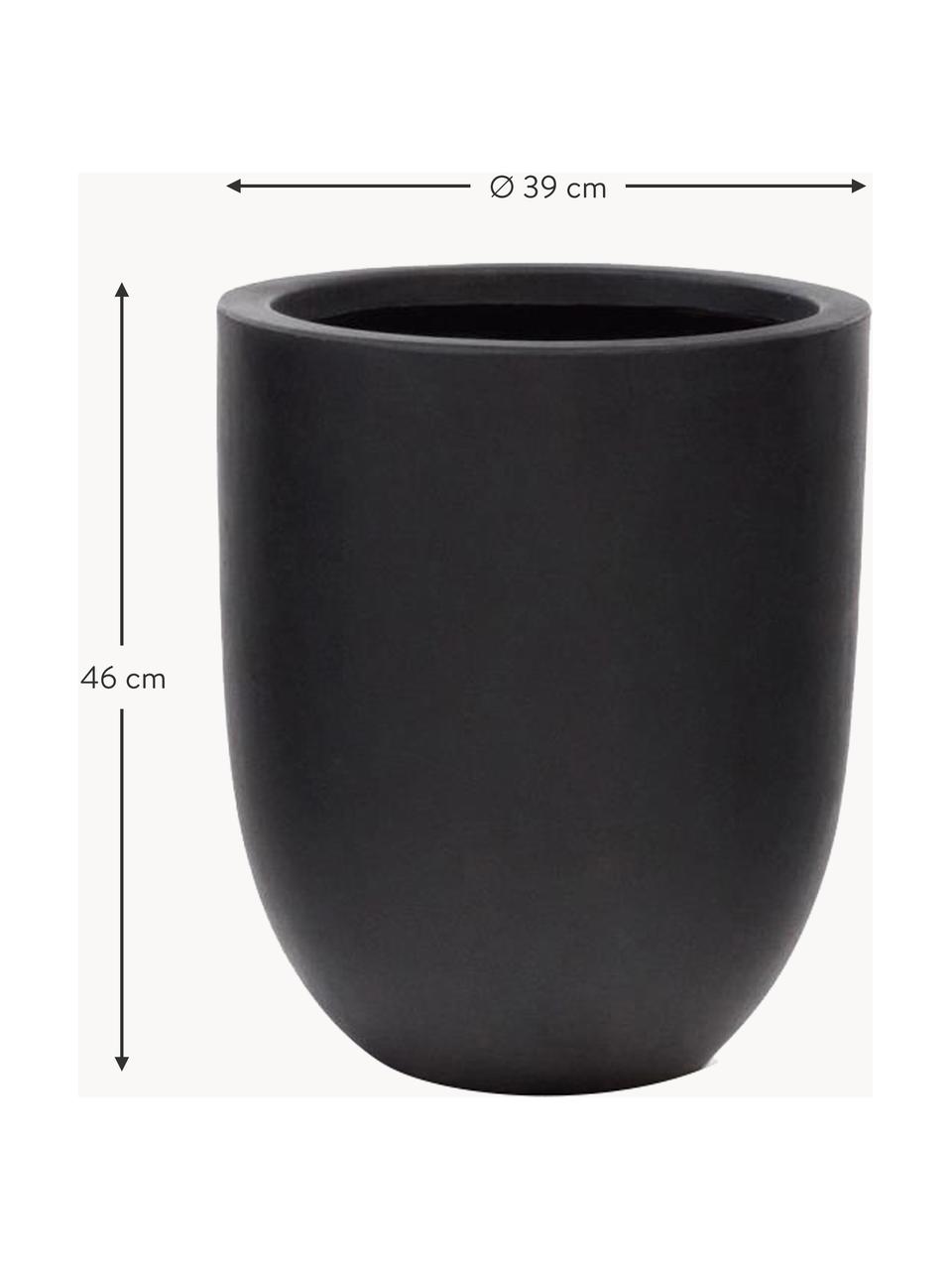 Cache-pot Aiguablava, Ø 39 cm, 100 % fibre de ciment, Noir, Ø 39 x haut. 46 cm