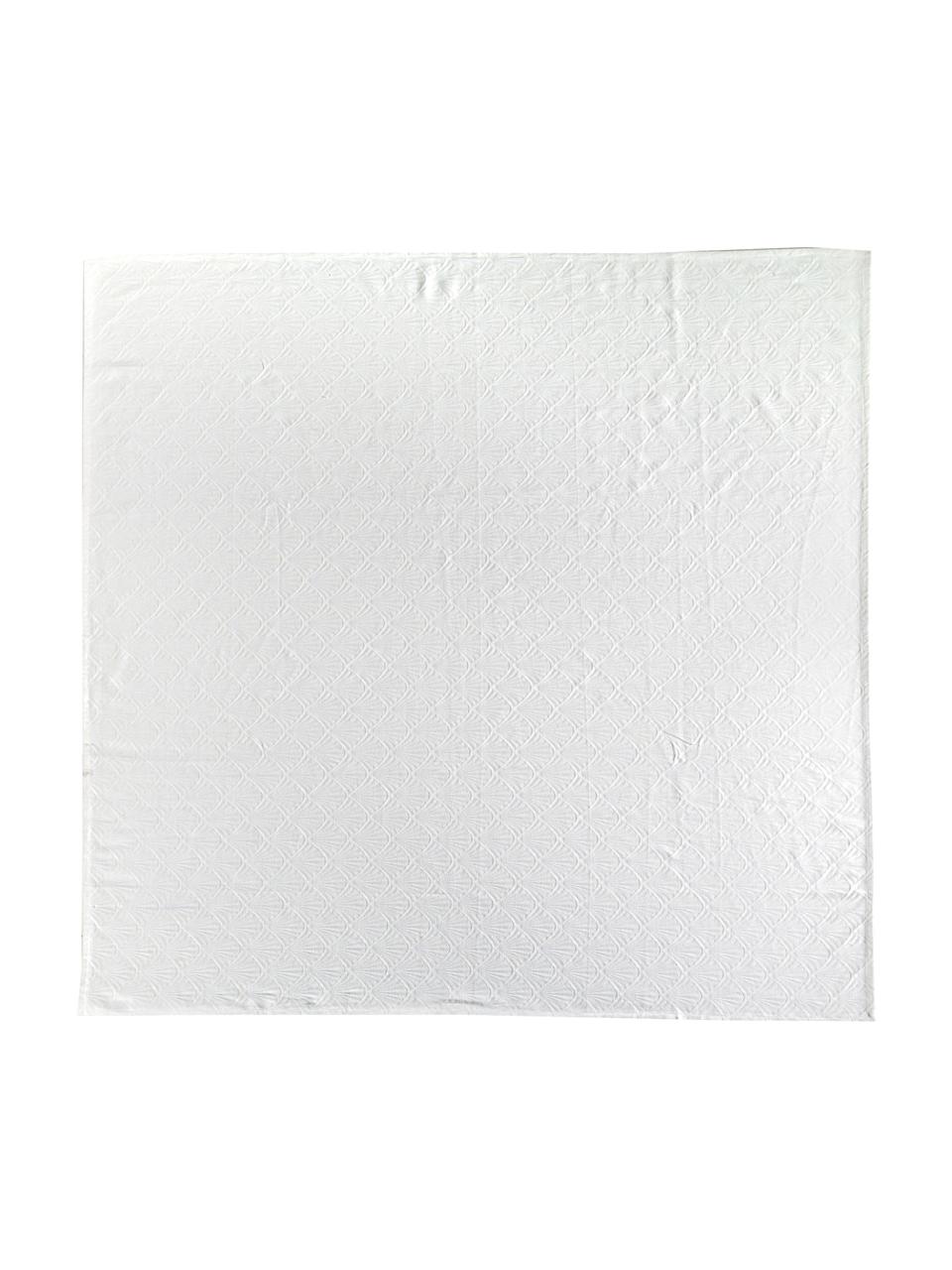 Tovaglia in cotone fantasia Celine, Tessuto: Jacquard, Bianco, Per 2-4 persone (Larg.150 x Lung. 150 cm)