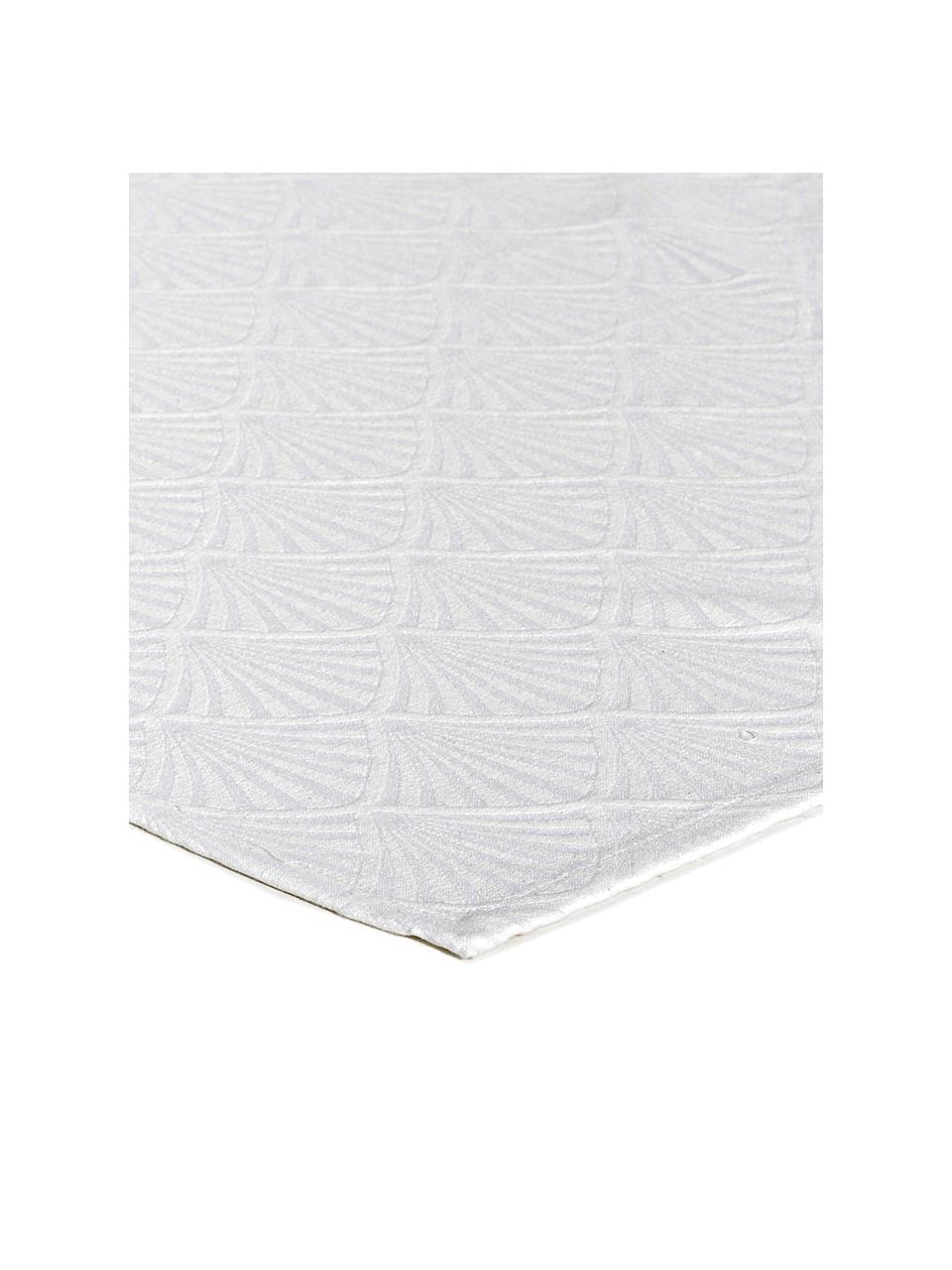 Gemusterte Baumwoll-Tischdecke Celine, Weeftechniek: jacquard, Wit, Voor 2 - 4 personen (B 150 x L 150 cm)