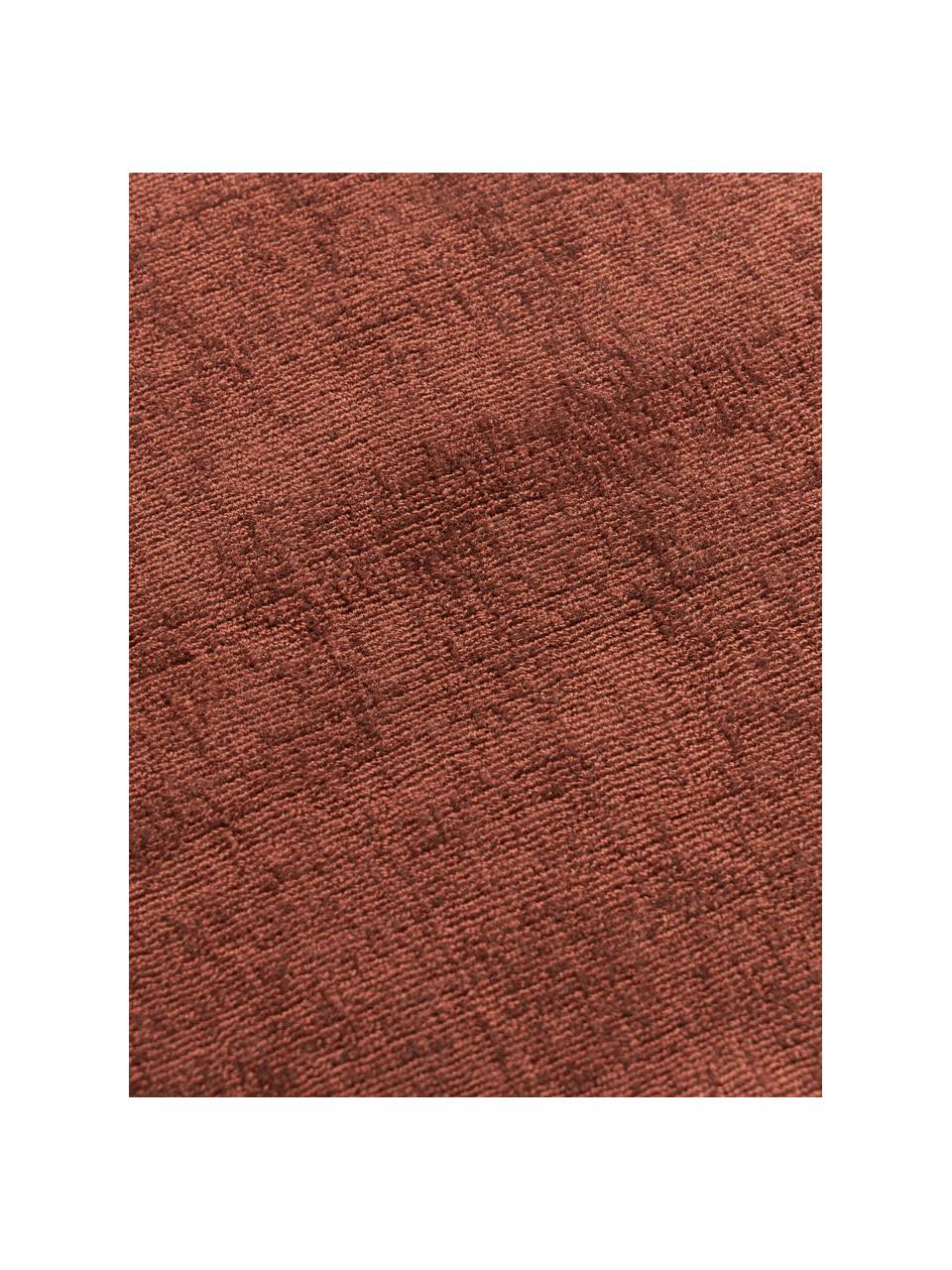 Kurzflor-Teppich Kari, 100 % Polyester, GRS-zertifiziert, Rostrot, B 80 x L 150 cm (Grösse XS)