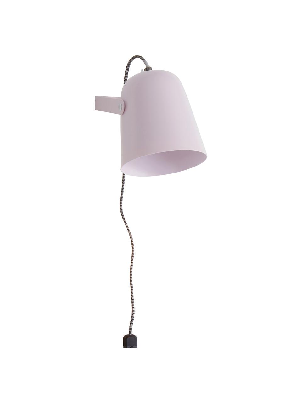 Wandlamp Iluminar met stekker in roze, Lampenkap: gelakt metaal, Roze, D 21 x H 18 cm