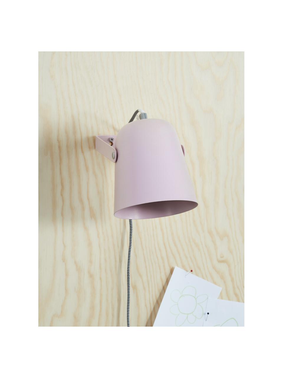 Wandlamp Iluminar met stekker in roze, Lampenkap: gelakt metaal, Roze, D 21 x H 18 cm