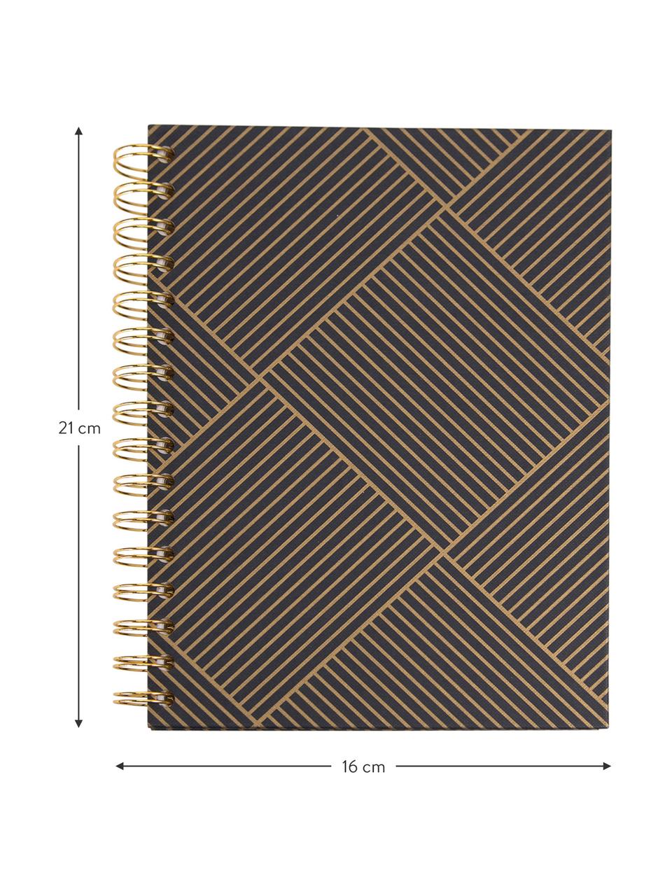 Notitieboek Bürli, Goudkleurig, donkergrijs, 16 x 21 cm