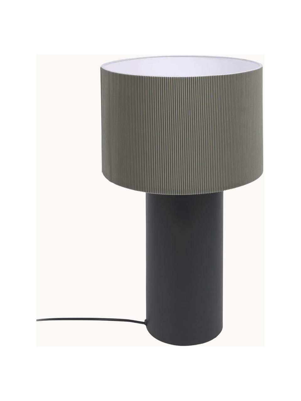 Grande lampe à poser Domicina, Gris foncé, noir, larg. 30 x haut. 50 cm