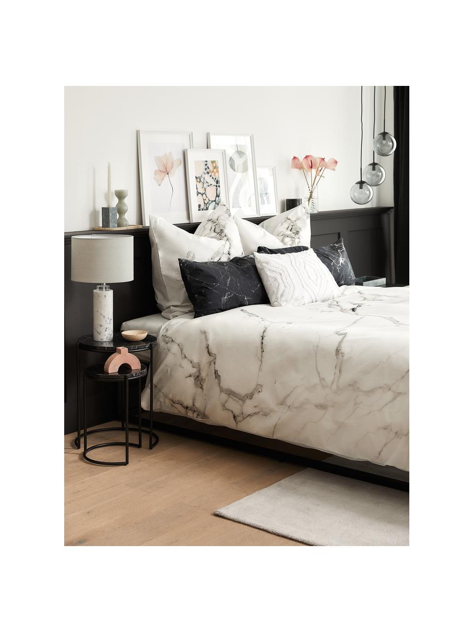 Łóżko kontynentalne bez zagłówka Enya, Nogi: tworzywo sztuczne, Jasny szary, S 140 x D 200 cm, stopień twardości H2