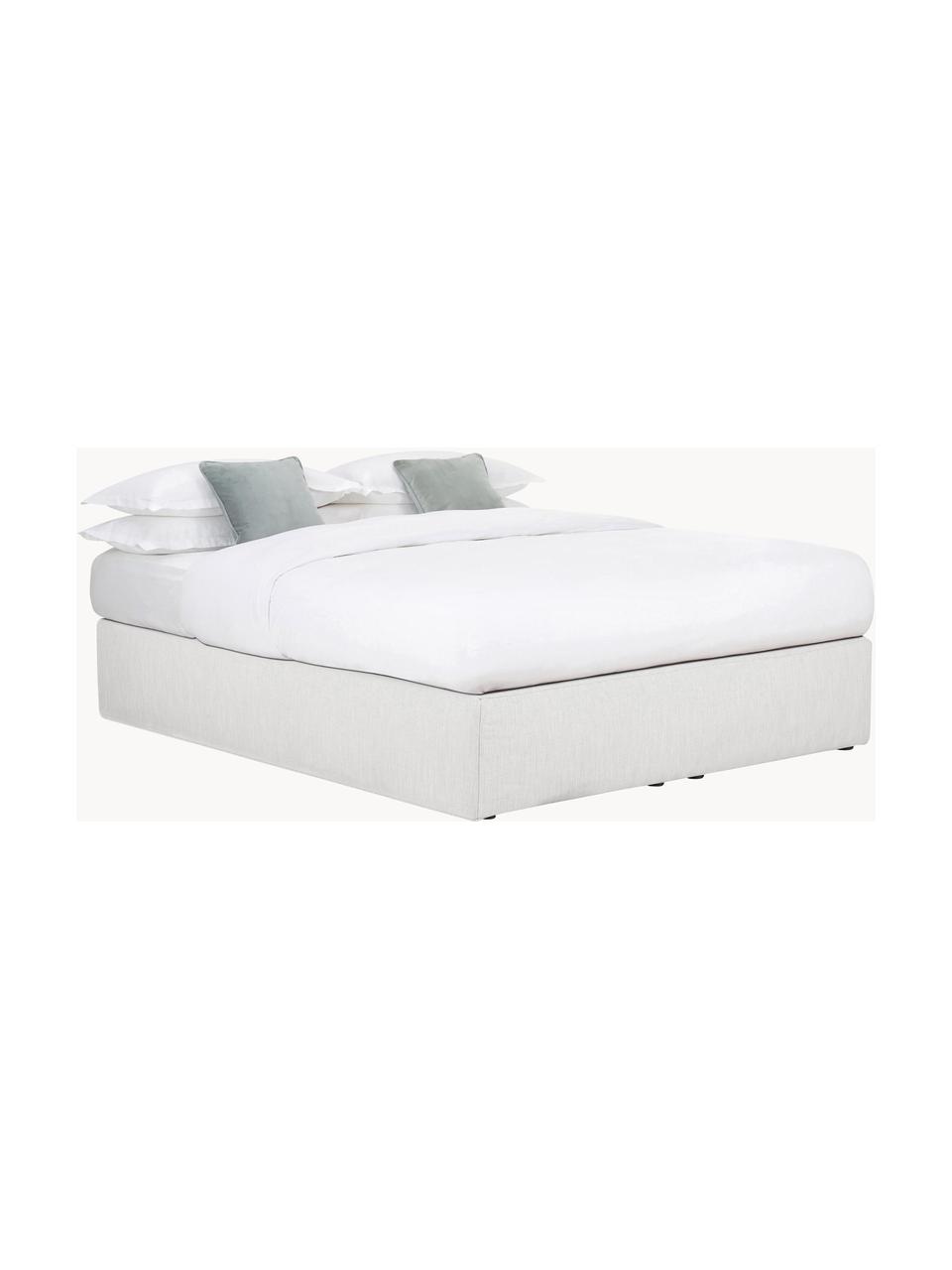 Cama continental Enya, Patas: plástico Este producto es, Tejido gris claro, An 160 x L 200  cm, dureza H3