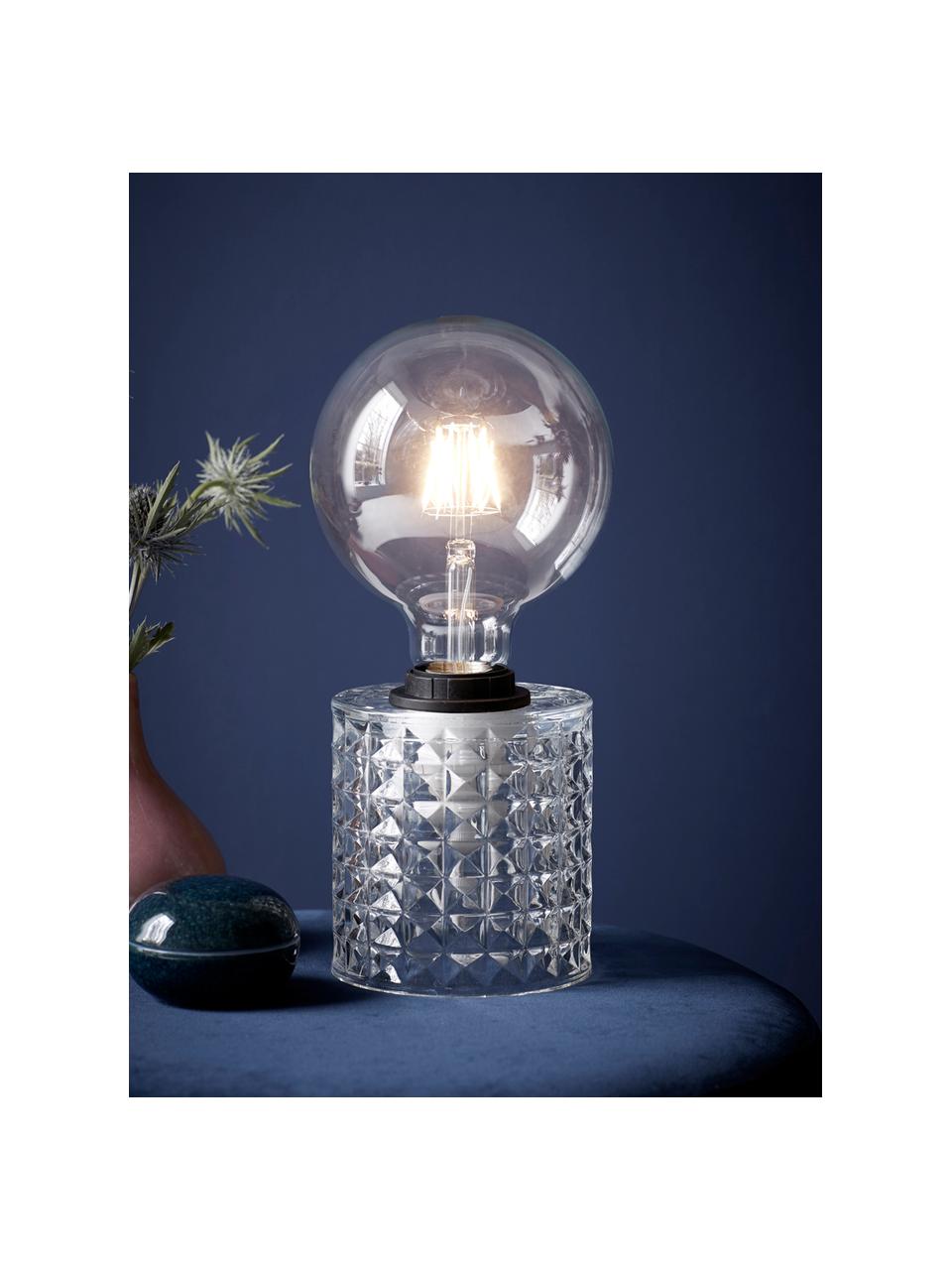 Tafellamp Hollywood van glas, Fitting: kunststof, Transparant, Ø 11 x H 13 cm