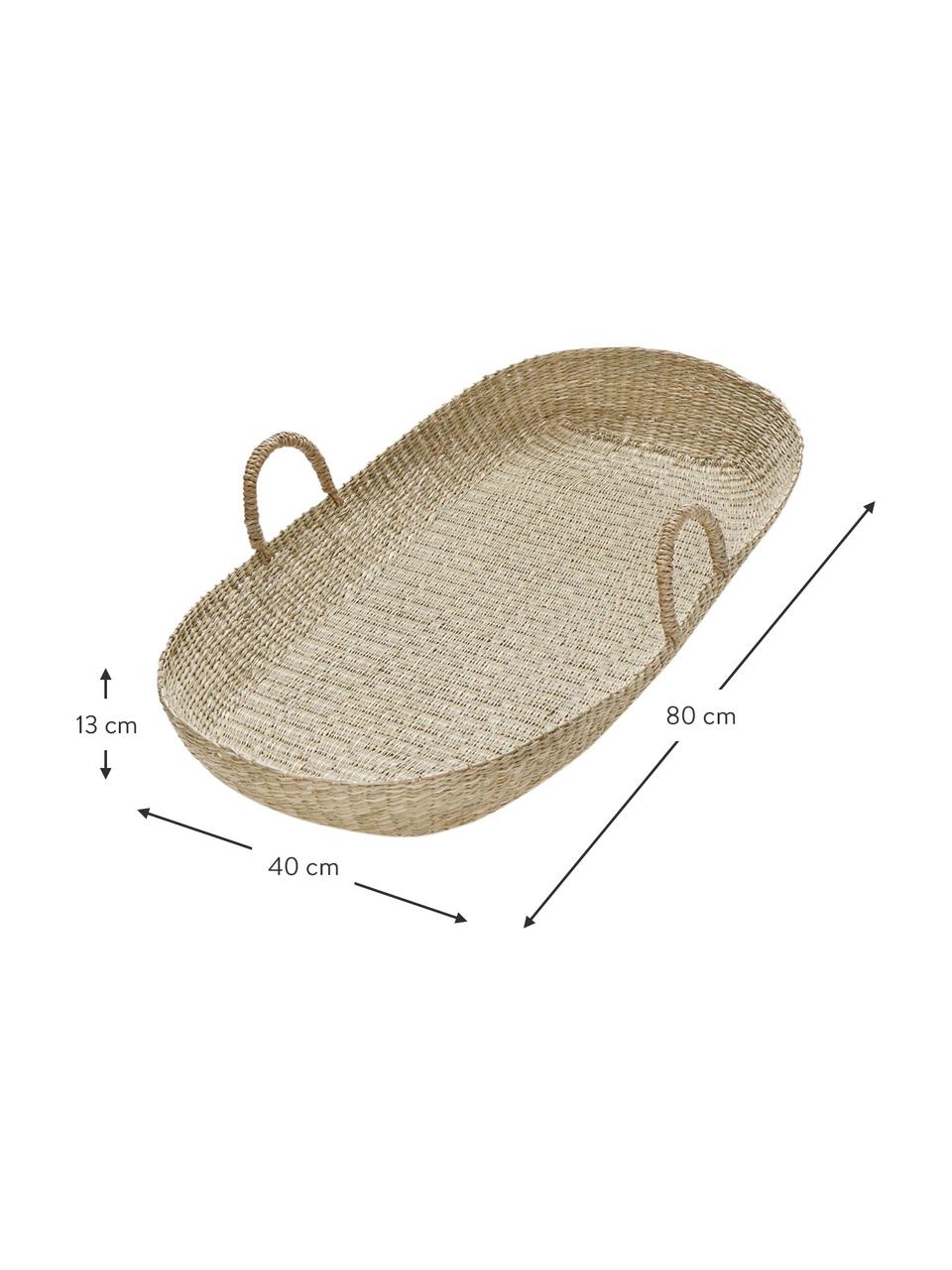 Přebalovací košík z mořské trávy Natural, Mořská tráva, Béžová, Š 40 cm, D 80 cm