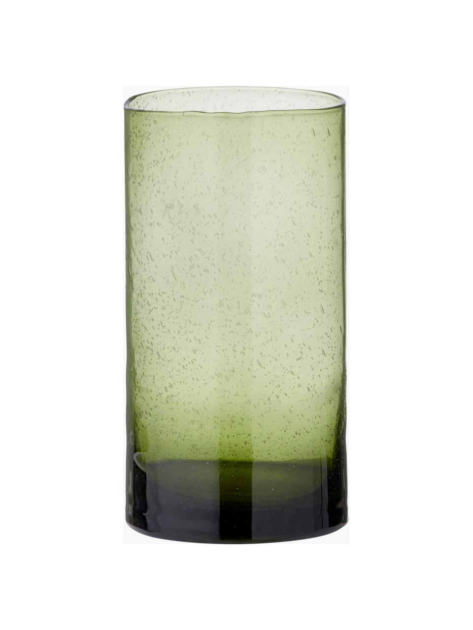 Sklenená váza Salon, V 21 cm, Sklo, Zelená, polopriehľadná, Ø 11 x V 21 cm